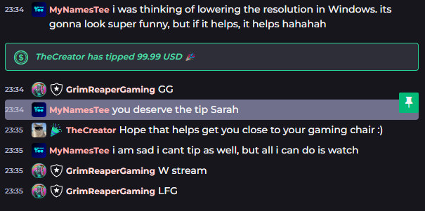 ItzSarah2612's tweet photo. I feel like my grinding is paying off!we got our first tip from the amazing @HeAteTheRoach couldnt get screenshot but here is his link https://t.co/Ma3pg79ccS and then the founder of @jointheparti TheCreator came on in chatted and dropped another tip. Im so thankful and blessed https://t.co/jo5UE2IrNb