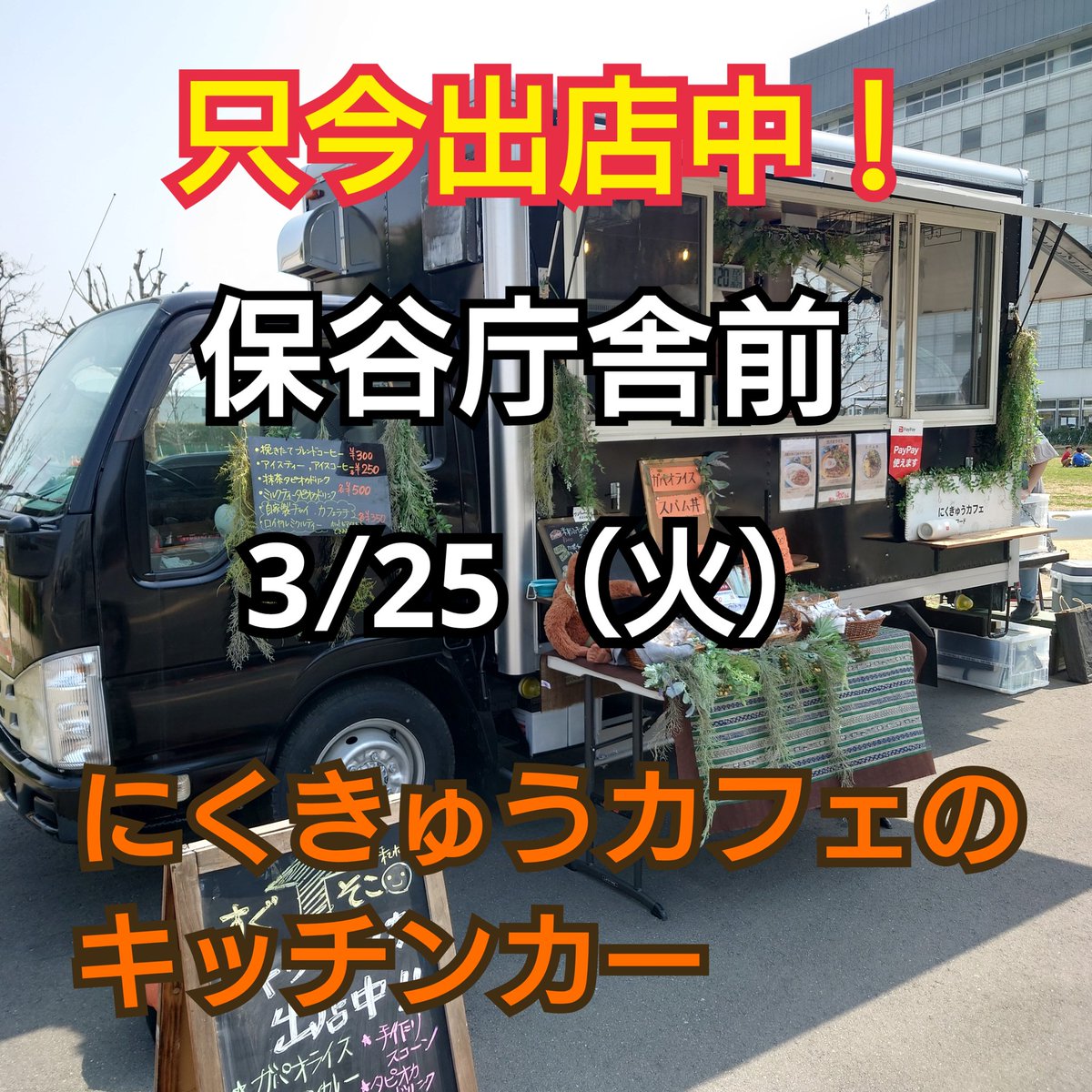 299cafecar's tweet photo. ドッグカフェのキッチンカー、にくきゅう号本日3/25（火）は保谷庁舎前、明日3/26（水）はマックスバリュ田無芝久保店前で出店します！遊びに来てワン！

カフェご飯、スコーン、ドリンク、犬ご飯！

▼3/25（火）10:00～16:00
#保谷庁舎 市民広場前
東京都西東京市中町1-5-1

#にくきゅうカフェ https://t.co/Pi2LBGKtMu