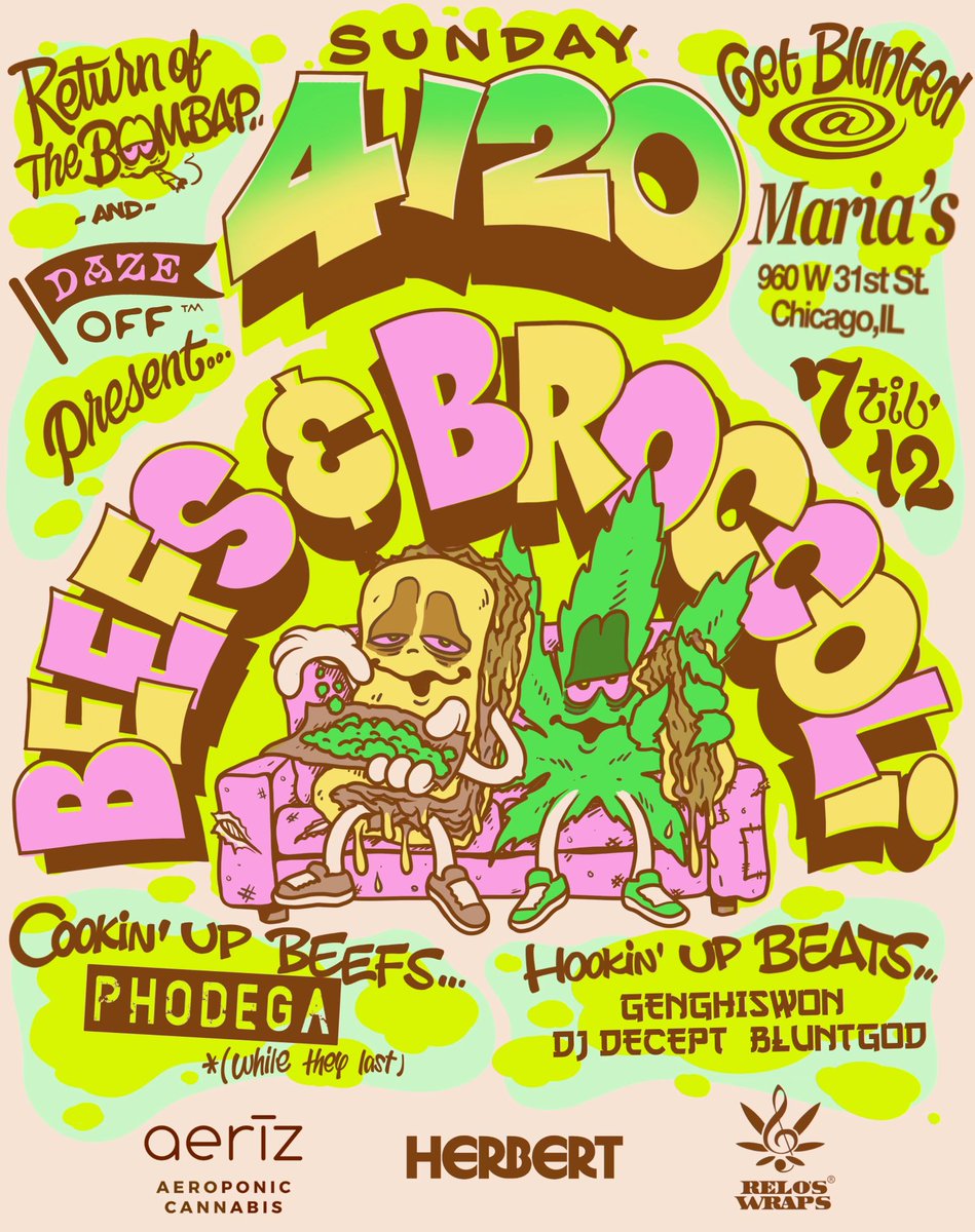 RelosWraps's tweet photo. Need a dope event for 4/20???? Come to our Beef &amp; Brocolli event on Sunday April 20th FREE ENTRY 21+ https://t.co/yK63bRwVxV