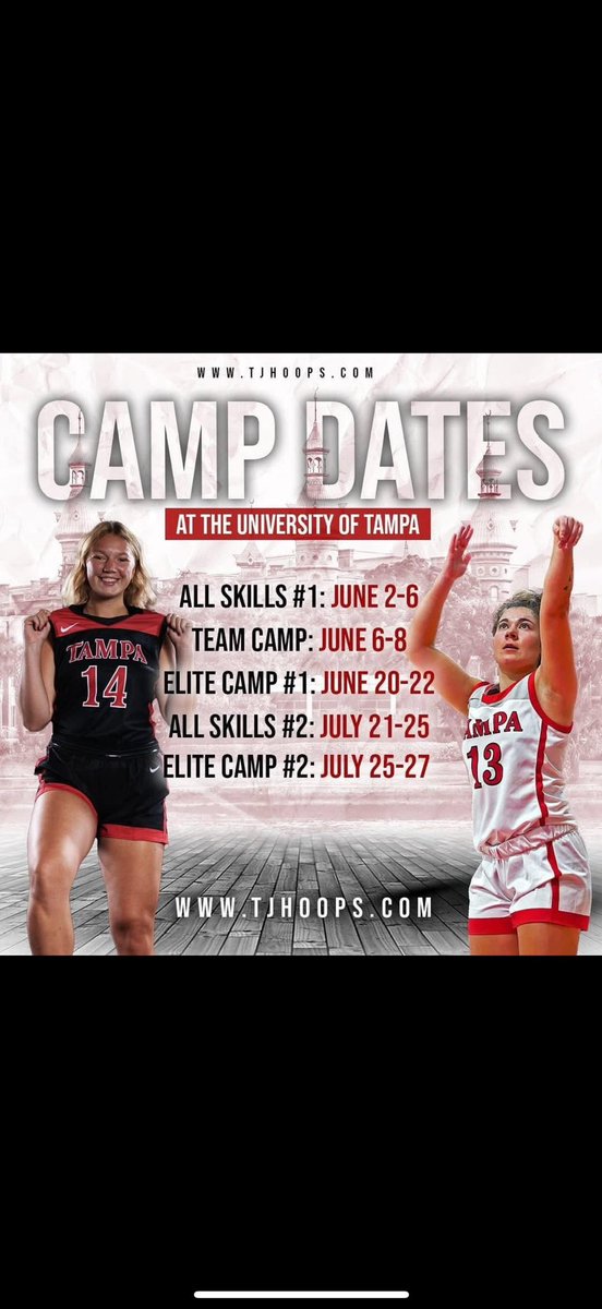 Tampa Women’s Basketball (@utampawbb) on Twitter photo Have you signed up yet ?  Camp is filling up fast. Don’t miss out on the best Team Camp in the State. Have you signed up yet ?  Camp is filling up fast. Don’t miss out on the best Team Camp in the State.