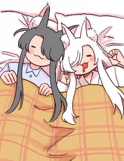 「春はよく寝る #おきつねしろちゃん」|キカイニンゲン🦊のイラスト