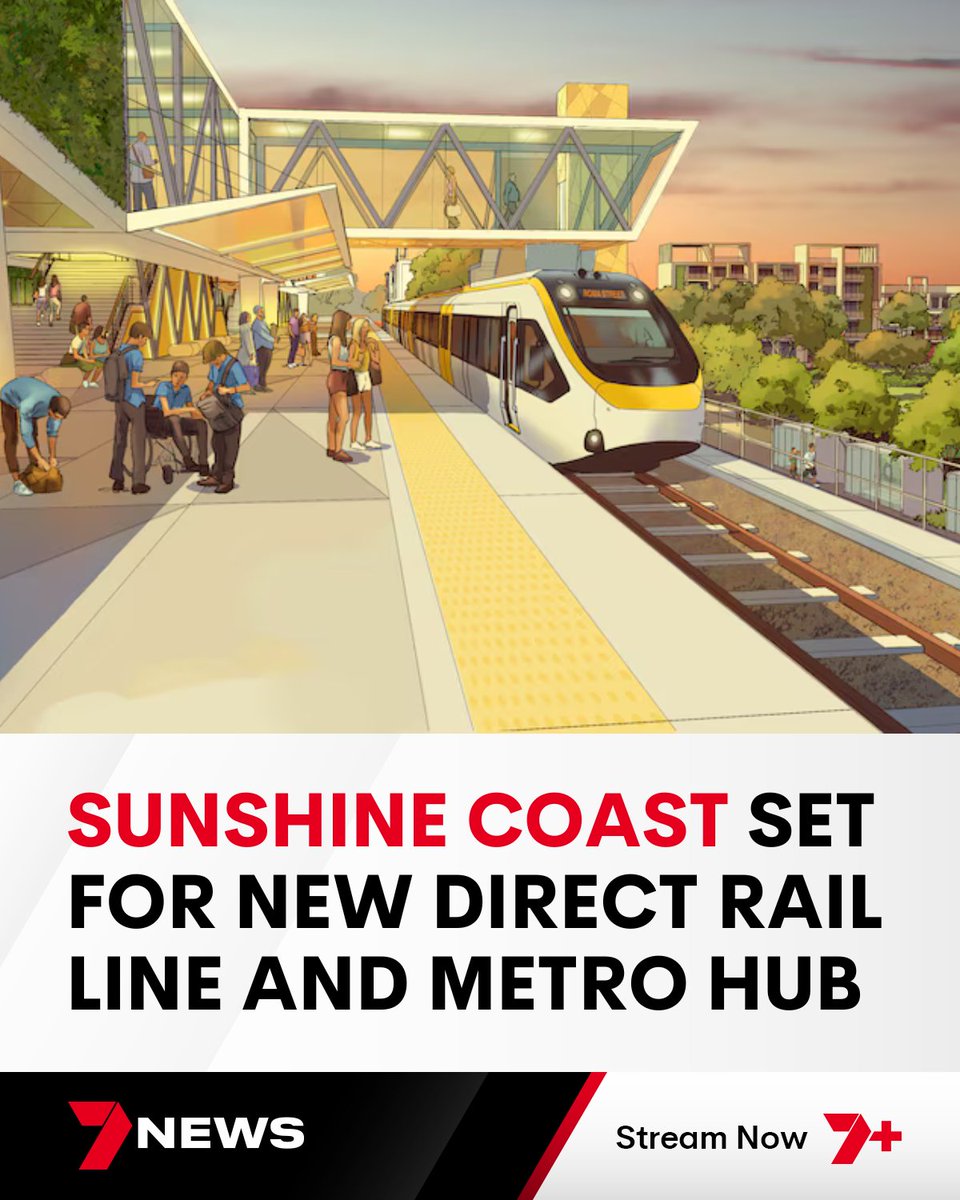 David Crisafulli had today announced that the Sunshine Coast will ride The Wave, a new direct rail line running from Beerwah to Birtinya, linking with a state-of-the-art metro hub that will connect all the way to the Sunshine Coast airport through and beyond Maroochydore. #7NEWS