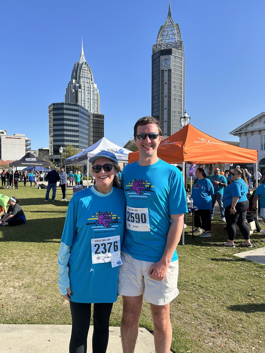 Azalea Trail Run: We both came in 8th in our age groups! He ran 24:45. I came in at 38:01. Not my best time, but close!