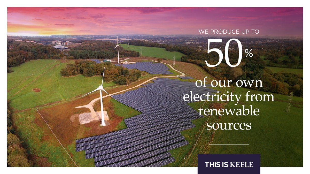 Sustainability is embedded in everything we do at Keele, even in the energy we use every day on site. Up to 50% of this comes from our Solar and Wind Farm, based right here on campus 🌱🔋
