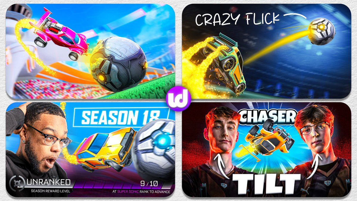 Here are a few of my favorite Rocket League YouTube Thumbnails I've made recently.