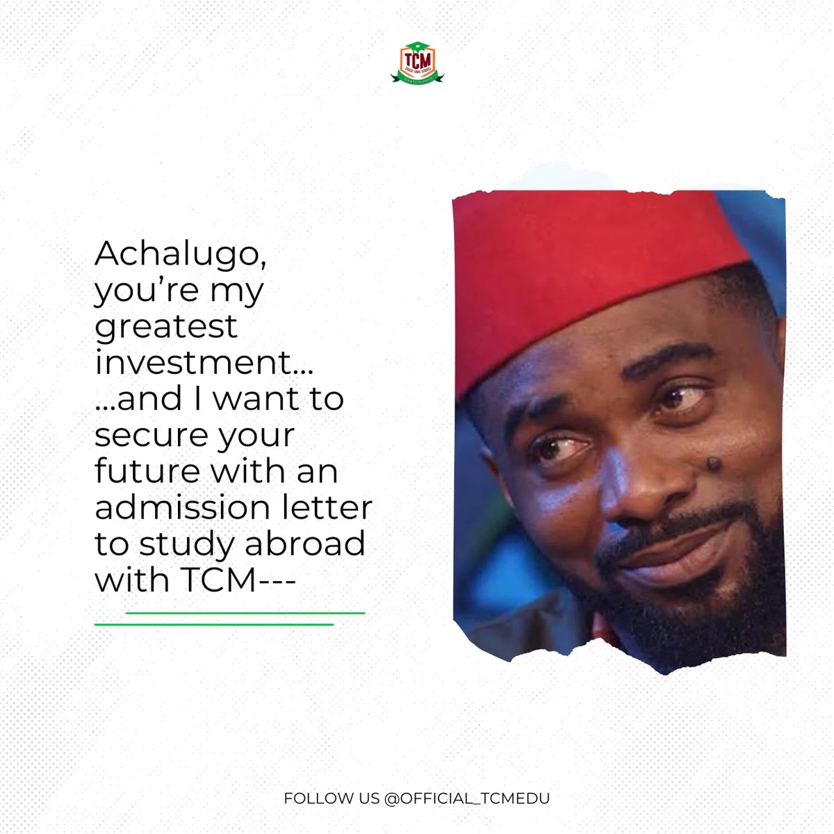 Official_TCMEdu's tweet photo. Every Achalugo deserves an Odogwu to secure the bag and the future! Who’s making that dream happen for you? ✨ #StudyAbroad #OdogwuMoves #SecureTheFuture #TCMEducation #VisaApproved #InternationalStudent #FutureReady #GlobalOpportunities #EducationMatters #TravelToStudy #Degree https://t.co/uYOOywULpc