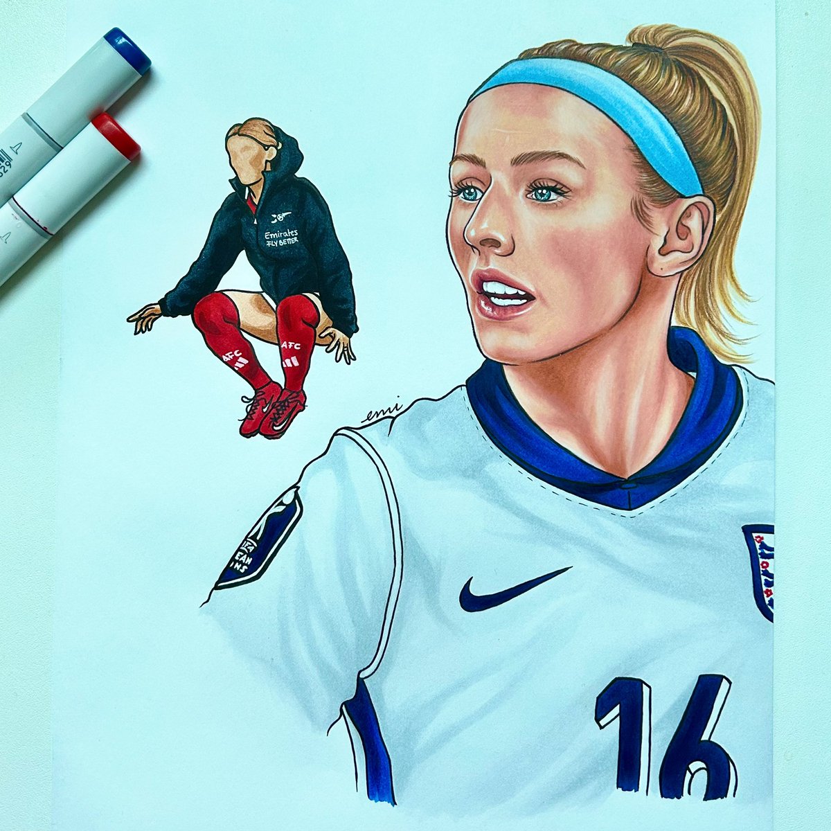 emys__art's tweet image. 50 @Lionesses caps for @chloekelly and phenomenal performances with @ArsenalWFC 😌🤝