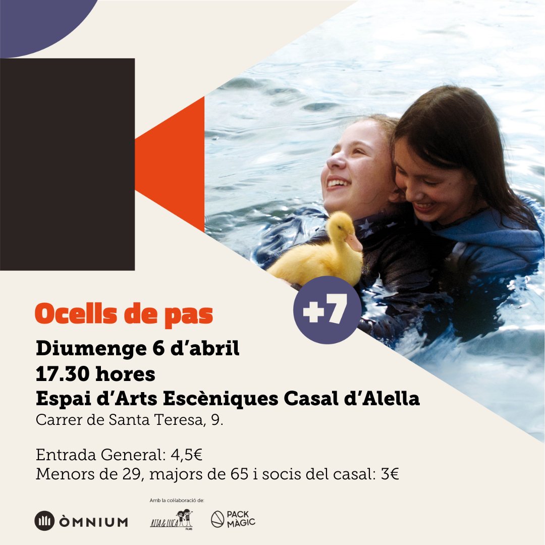 El pare de la Cathy li ha regalat un ou d’ànec amb la intenció que el covi. Però a qui primer veu el petit ànec en néixer és la Margaux, una amiga de la Cathy que va en cadira de rodes.

📅Diumenge 6 d'abril a les 17.30 hores
🎟️Compra l’entrada a alella.koobin.cat/?idioma=CA