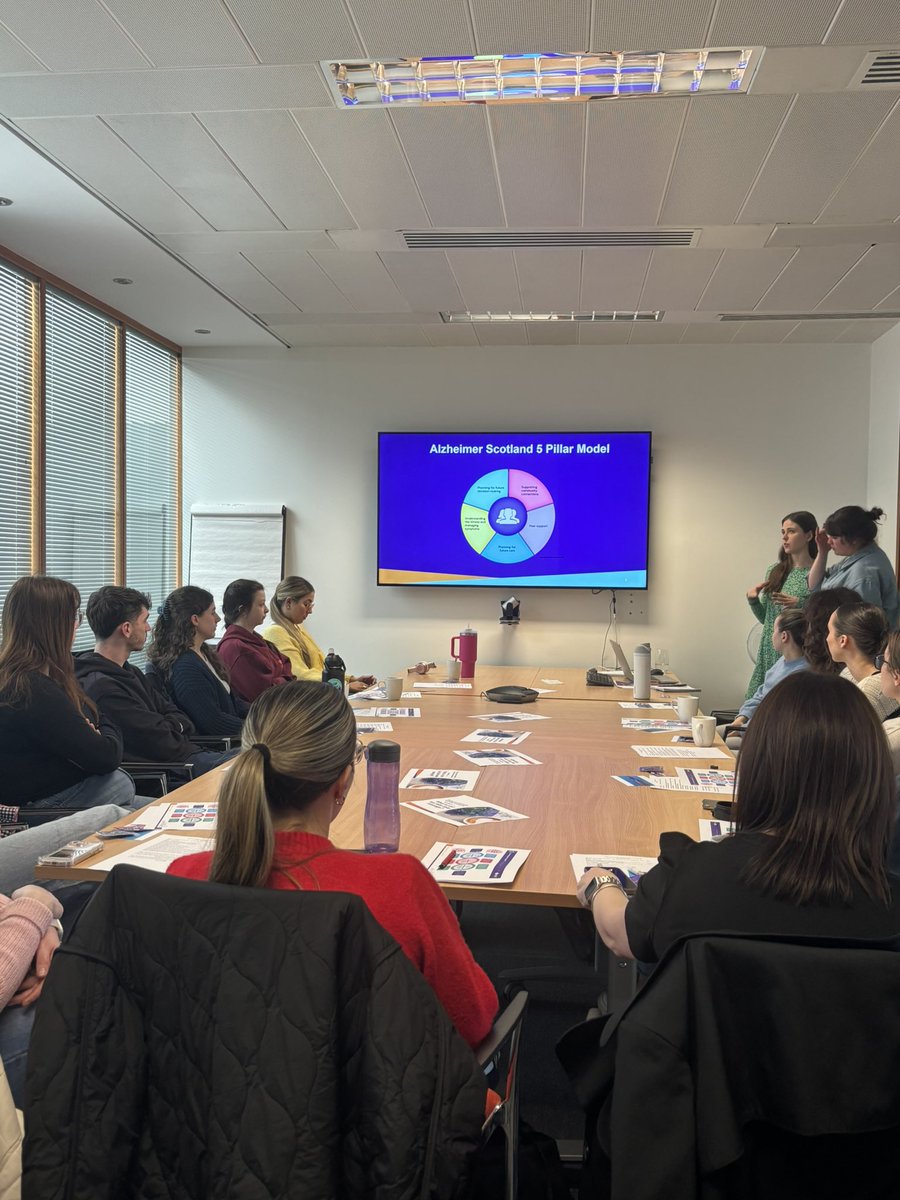 Such a great day yesterday with Napier AHP students on their community visit to Alzheimer Scotland where we had the opportunity to talk about lived experience and our current work with the active voice groups 💜