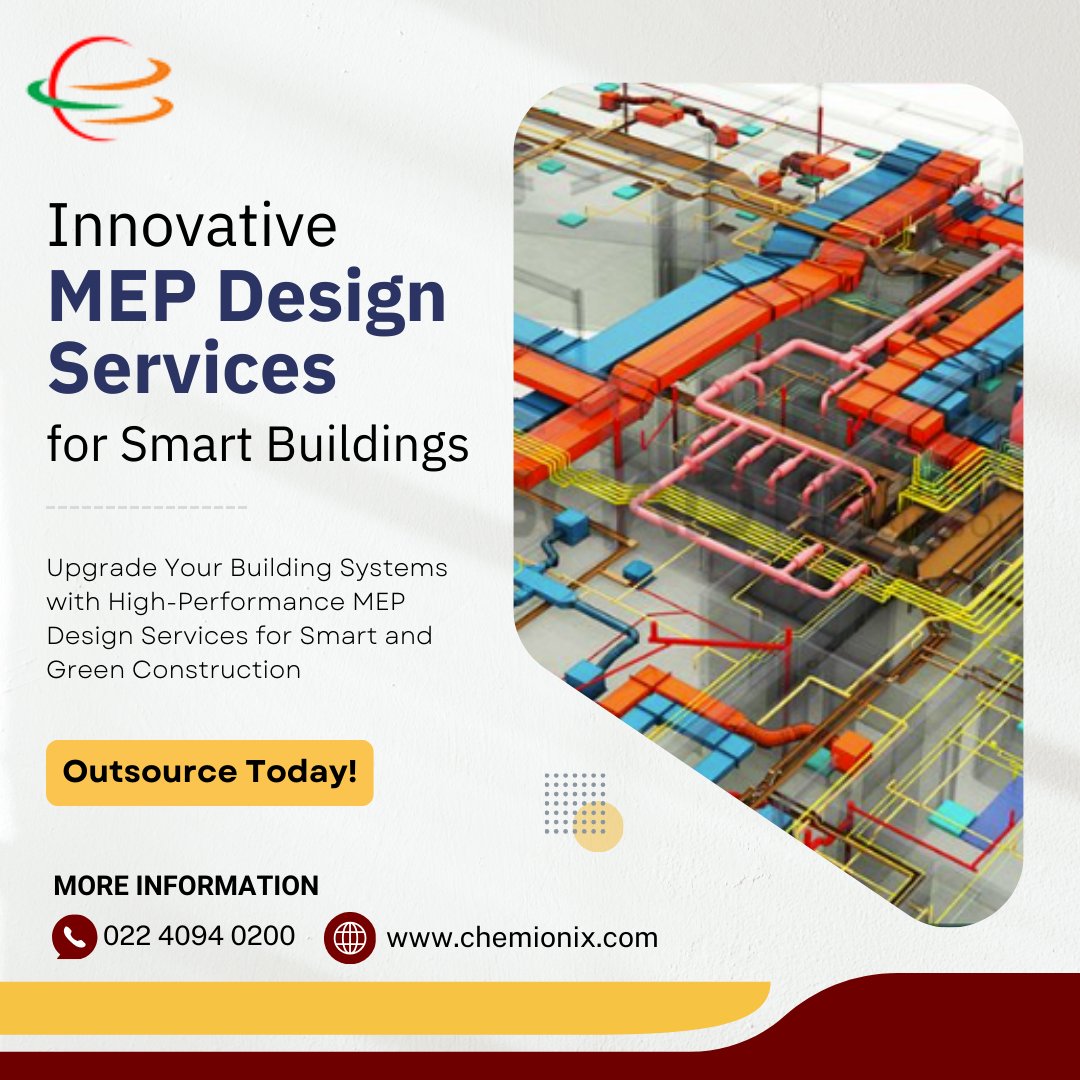 chemionix's tweet image. Optimize your building’s efficiency with Chemionix’s expert MEP Design Services. Get cost-effective, sustainable solutions today! Contact us now!
Visit: bit.ly/3uPNJGI
.
.
#chemionix #mepdesign #mepdesignservices #mepdesigncompany #outsourcingservices #engineeringdesign