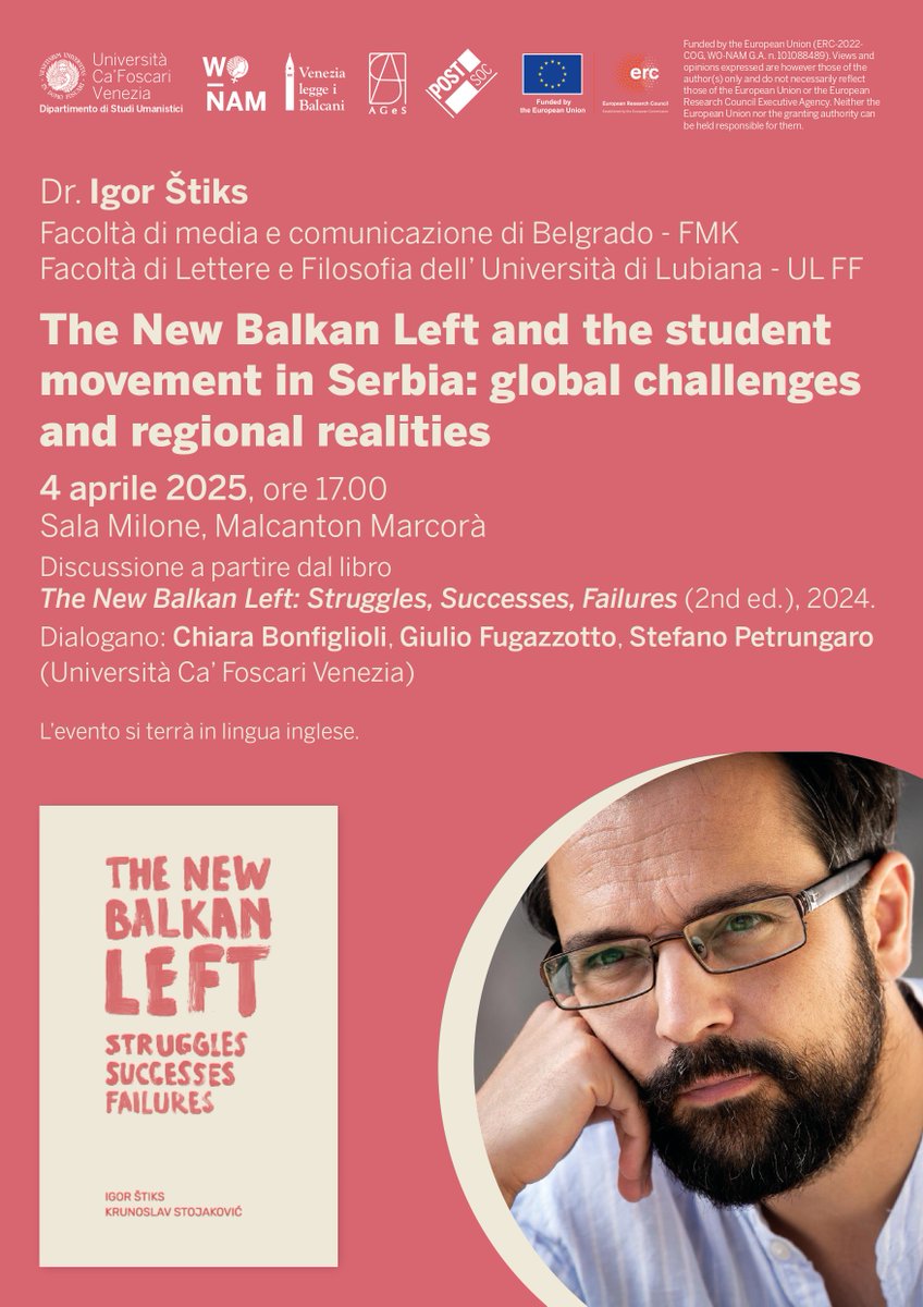 wonam_unive's tweet photo. 📢 Join us for two exciting WO-NAM events!

📅 April 4-5: Igor Stiks on the Balkan Left &amp; a conversation on his novel W (2019).
📅 April 14-15: James Mark on socialism, race &amp; global history.
Don’t miss it! 🔥 #WO_NAM #History #GlobalLeft

@c_bonfiglioli @KeepWalter @SarahNagaty https://t.co/sXLkxg0fHn