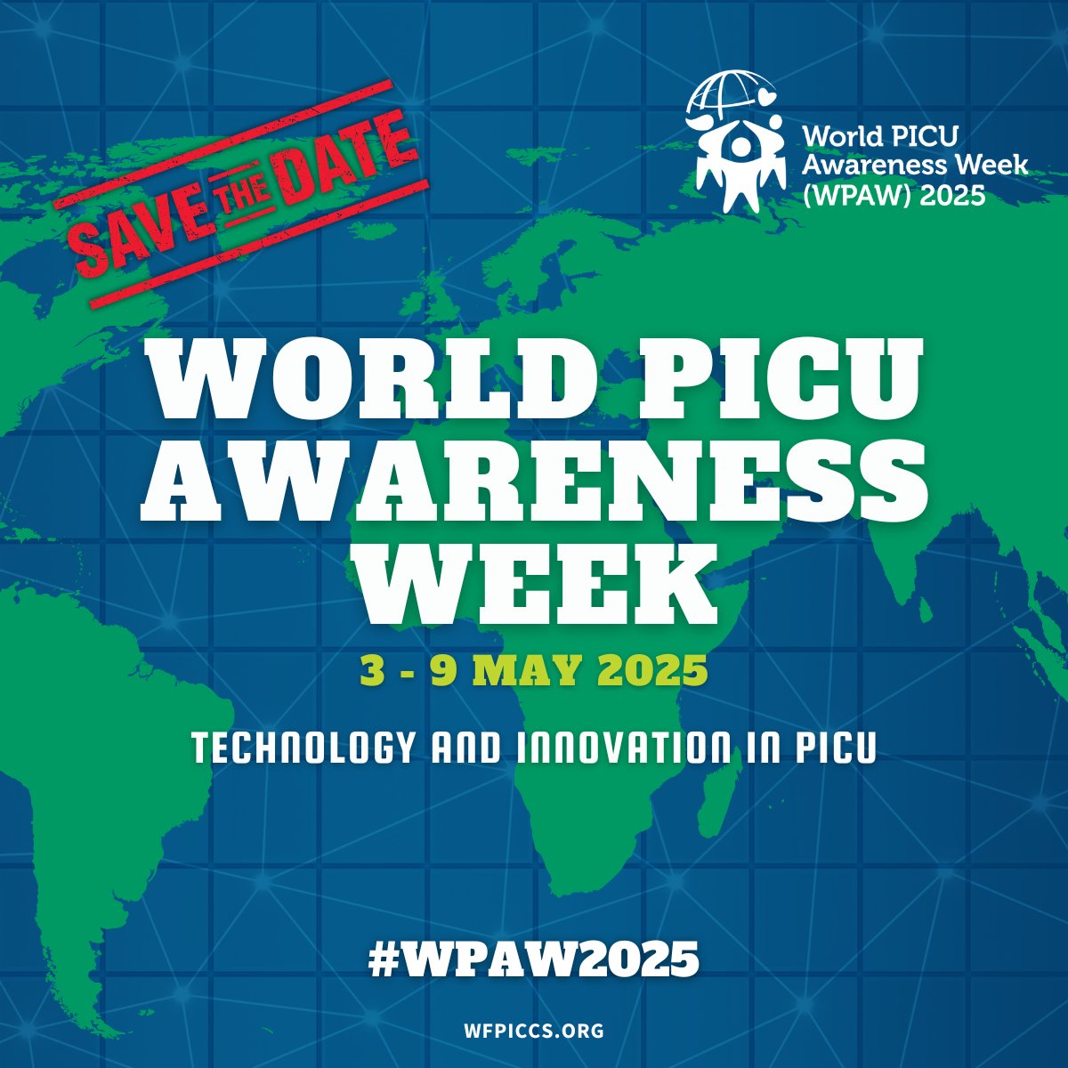 WFPICCS (@wfpiccs) on Twitter photo 🚨 Save the Date! 🚨
🌍 In 38 days, we celebrate the #PedsICU community worldwide!
📢 WFPICCS announces the World PICU Awareness Week 2025 focusing on the theme "Technology and Innovation in PICU"
Learn more here: wfpiccs.org/2025-world-pic…
Stay tuned!
#WPAW25 #WFPICCS 🚨 Save the Date! 🚨
🌍 In 38 days, we celebrate the #PedsICU community worldwide!
📢 WFPICCS announces the World PICU Awareness Week 2025 focusing on the theme "Technology and Innovation in PICU"
Learn more here: wfpiccs.org/2025-world-pic…
Stay tuned!
#WPAW25 #WFPICCS
