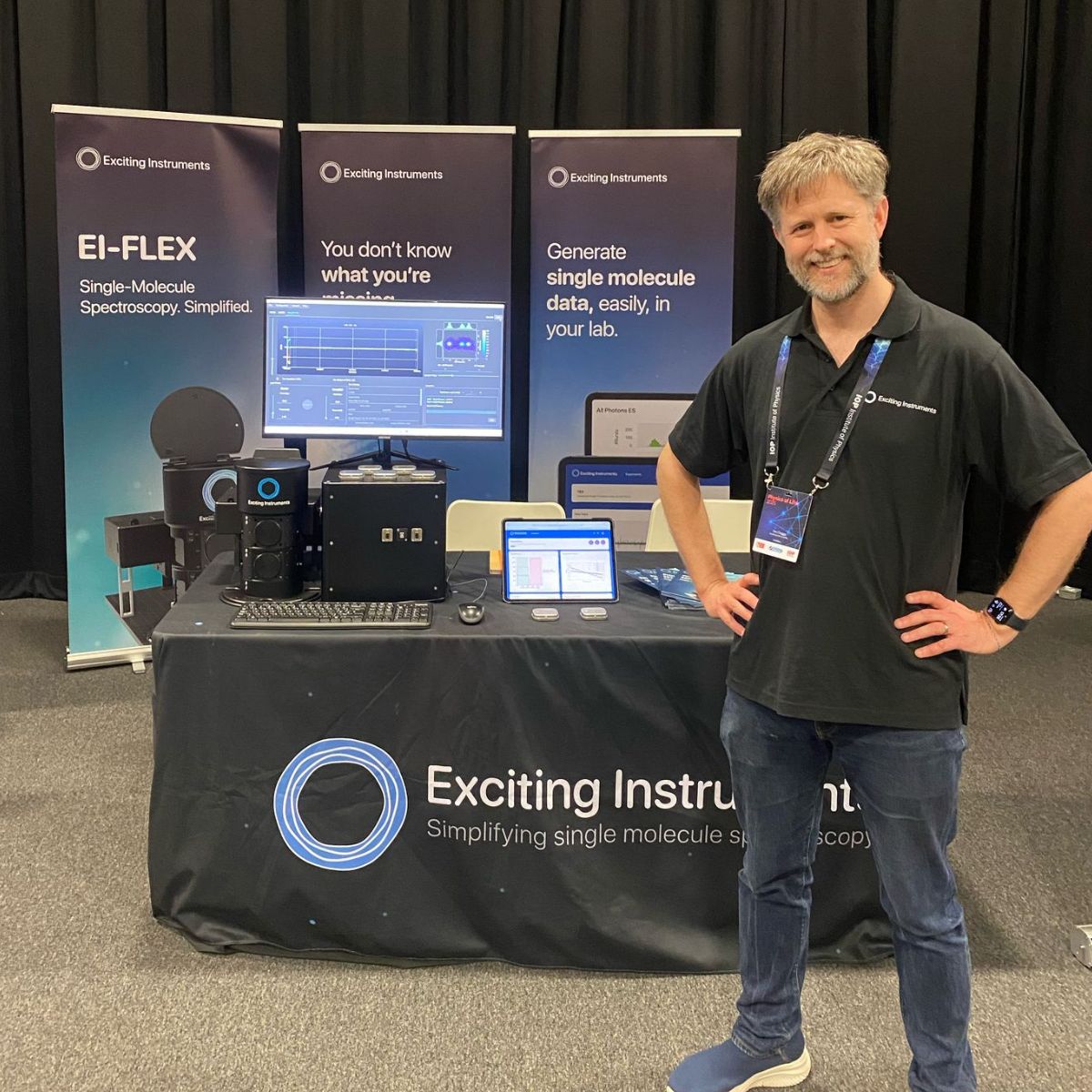 Exciting Instruments (@ei_science) on Twitter photo Who do you think is FASTER:
Tim <a href="/Craggs_Lab/">Tim Craggs - Exciting CEO</a> setting up the booth by himself
OR
<a href="/DrM_Abdelhamid/">Mahmoud Abdelhamid</a> setting up a smFRET experiment on EI-FLEX?
👇 Let us know in the comments! 👇
PS. If you’re at the Physics of Life conference in Harrogate, come over to the Exciting booth 18 and Who do you think is FASTER:
Tim <a href="/Craggs_Lab/">Tim Craggs - Exciting CEO</a> setting up the booth by himself
OR
<a href="/DrM_Abdelhamid/">Mahmoud Abdelhamid</a> setting up a smFRET experiment on EI-FLEX?
👇 Let us know in the comments! 👇
PS. If you’re at the Physics of Life conference in Harrogate, come over to the Exciting booth 18 and