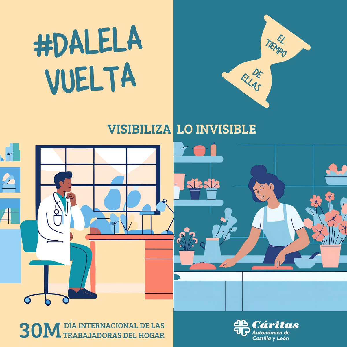 caritasavila's tweet image. Las Trabajadoras del Hogar realizan cuidados y mantenimiento en nuestras familias y casas
⏳#DaleLaVuelta
Gracias a su trabajo quienes las contratan pueden cumplir con sus obligaciones laborales y personales, o disponer de tiempo de descanso
#ElTiempoDeEllas