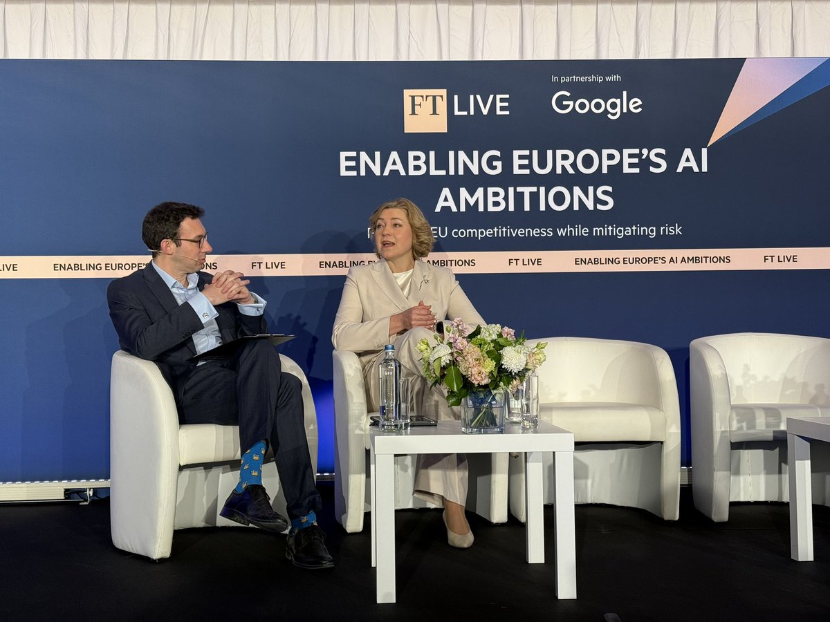 DigitalGuruAnuj's tweet photo. Great overview from @HennaVirkkunen on Europe’s AI Ambitions, with Henry Foy from @ftbrussels guiding the discussion https://t.co/YLrcHAPO2G