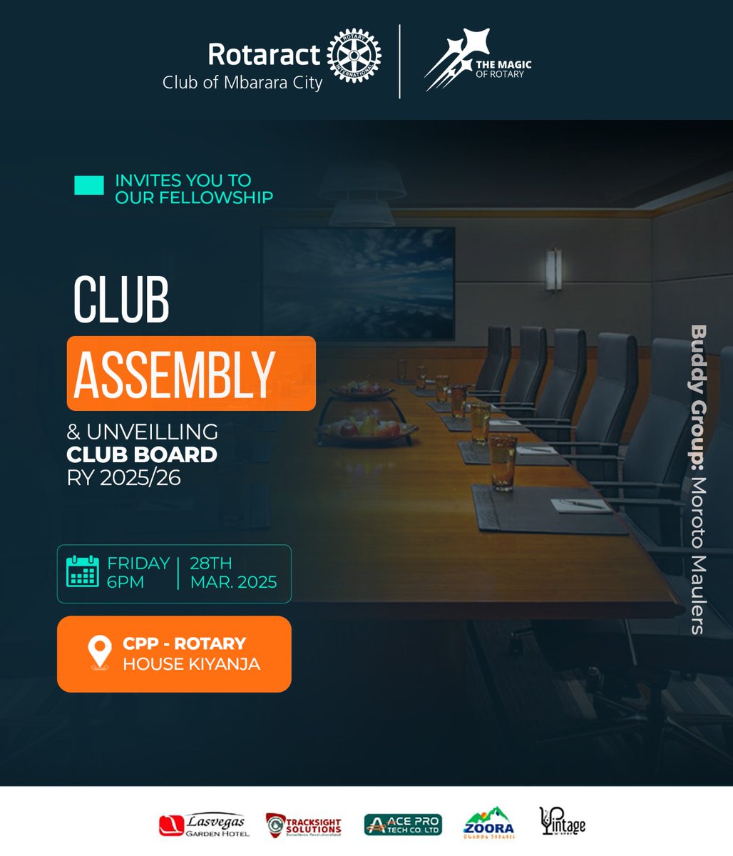 Rotaract Club of Mbarara City (@rctmbararacity) on Twitter photo Witness the unveiling of the Rotaract Mbarara City's new Club Board for *Rotary Year 2025/26*
See the new Club Board unveiled and connect with fellow leaders.
You'll regret missing this😉
🖼️<a href="/elioda_n/">#Ⓜ️esut256🇺🇬</a> Witness the unveiling of the Rotaract Mbarara City's new Club Board for *Rotary Year 2025/26*
See the new Club Board unveiled and connect with fellow leaders.
You'll regret missing this😉
🖼️<a href="/elioda_n/">#Ⓜ️esut256🇺🇬</a>