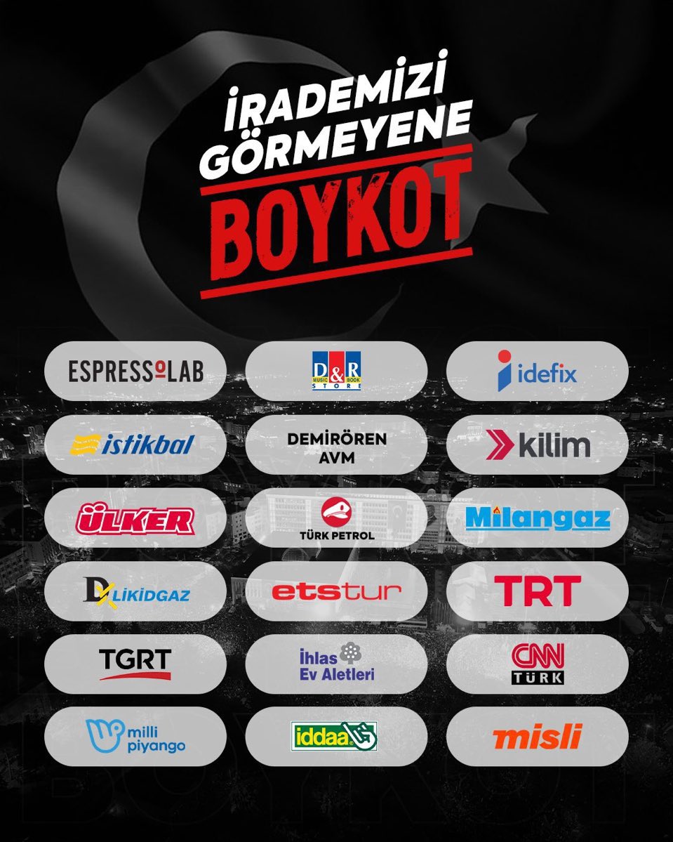 kantaryp's tweet photo. Boykot nasıl olur. Gösterme zamanı !

Katılanlar? https://t.co/TvKPjtz4YT