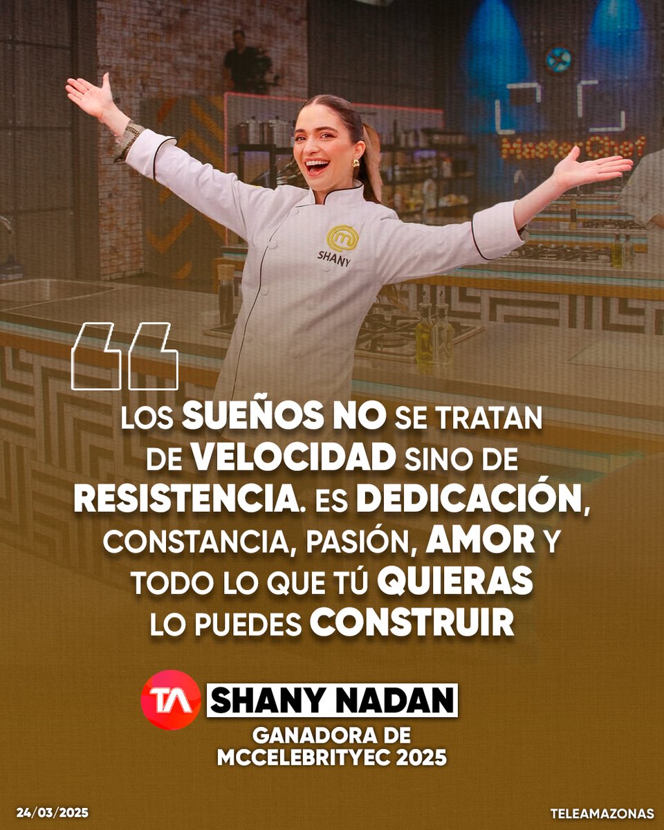#MasterChefCelebrityEC | 👩‍🍳❤️ "Me sacó de mi zona de confort". Emotivas palabras de Shany Nadan tras convertirse en ganadora de la segunda temporada de MasterChef Celebrity Ecuador ow.ly/wlfr50VnRbI