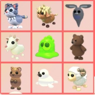 whitevelvette_'s tweet image. trading pets on left for pets on right !! also trading 21 baits (4k ice shards, can buy either bait)