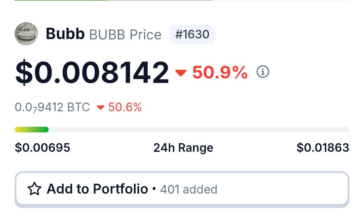 JSCryptoVlog's tweet photo. loading some $BUBB now at a discounted price. 💪💪 https://t.co/LecRVta5YK