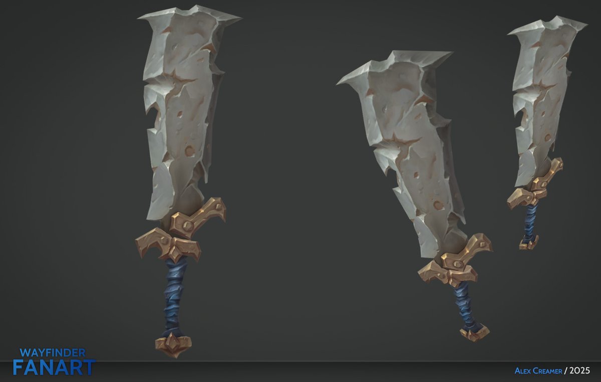 ItsAlexCreamer's tweet image. For personal practice, I wanted to model and paint some of the Wayfinder weapons based on the awesome concepts by Baldi Konijn!
Thanks for checkin it out :)