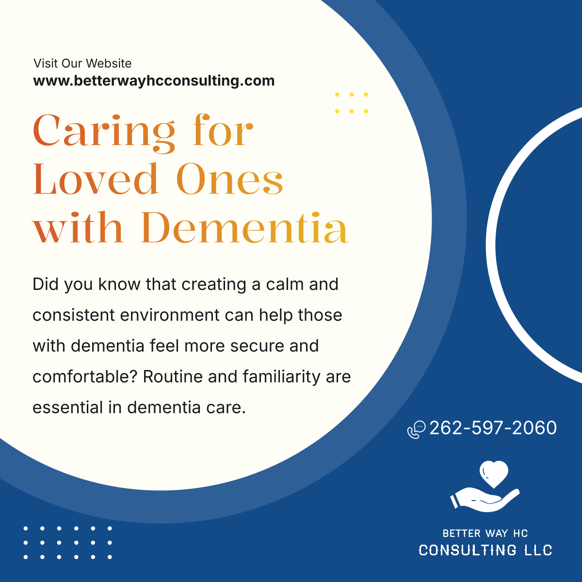 betterwayhc's tweet image. Providing specialized care for individuals with dementia can be challenging. Discover tips to enhance their safety and comfort, creating a better quality of life for everyone. 

#HomeHealthCare #WauwatosaWI #DementiaCare
