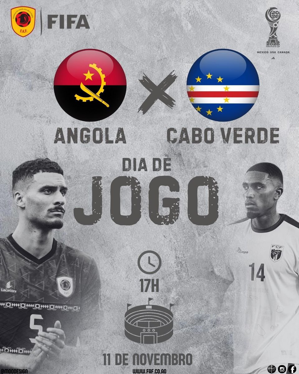 Moo_Eliot's tweet photo. Dia de Jogo

Angola 🇦🇴X Cabo Verde 🇨🇻

17H - Estádio 11 de novembro 

Força Palancas 🇦🇴⚽️🔥

#faf #selecaoangolana #palancasnegras⚽️🇦🇴 #angola #angolafutebol #fifaworldcup https://t.co/ElEnS8A4UR