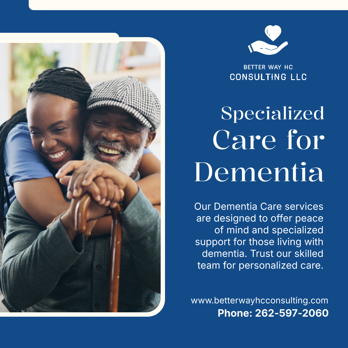 betterwayhc's tweet image. For your loved one living with dementia, specialized care can make all the difference. Better Way HC Consulting LLC provides compassionate, expert care tailored to individual needs. 

#HomeHealthCare #MilwaukeeWI #DementiaCare