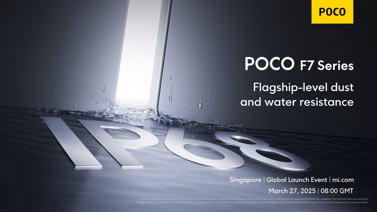 pocouk's tweet image. Wherever you go, #POCOF7Pro #POCOF7Ultra have your back with dust and water resistance. Learn more here: bit.ly/4kKmnXQ

Mar 27, 2025 | 08:00 GMT

#POCOF7SeriesLaunch