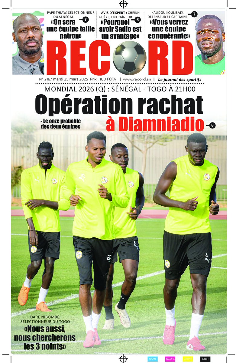 Recordsenegal's tweet photo. 🚀 Ce 25 mars, RECORD est à la Une avec les infos sportives qu’il vous faut ! Disponible en kiosque pour seulement 100CFA.

#senegal  #kebetu #team221 #sport #dk #galsen https://t.co/P9KMl47Ziv