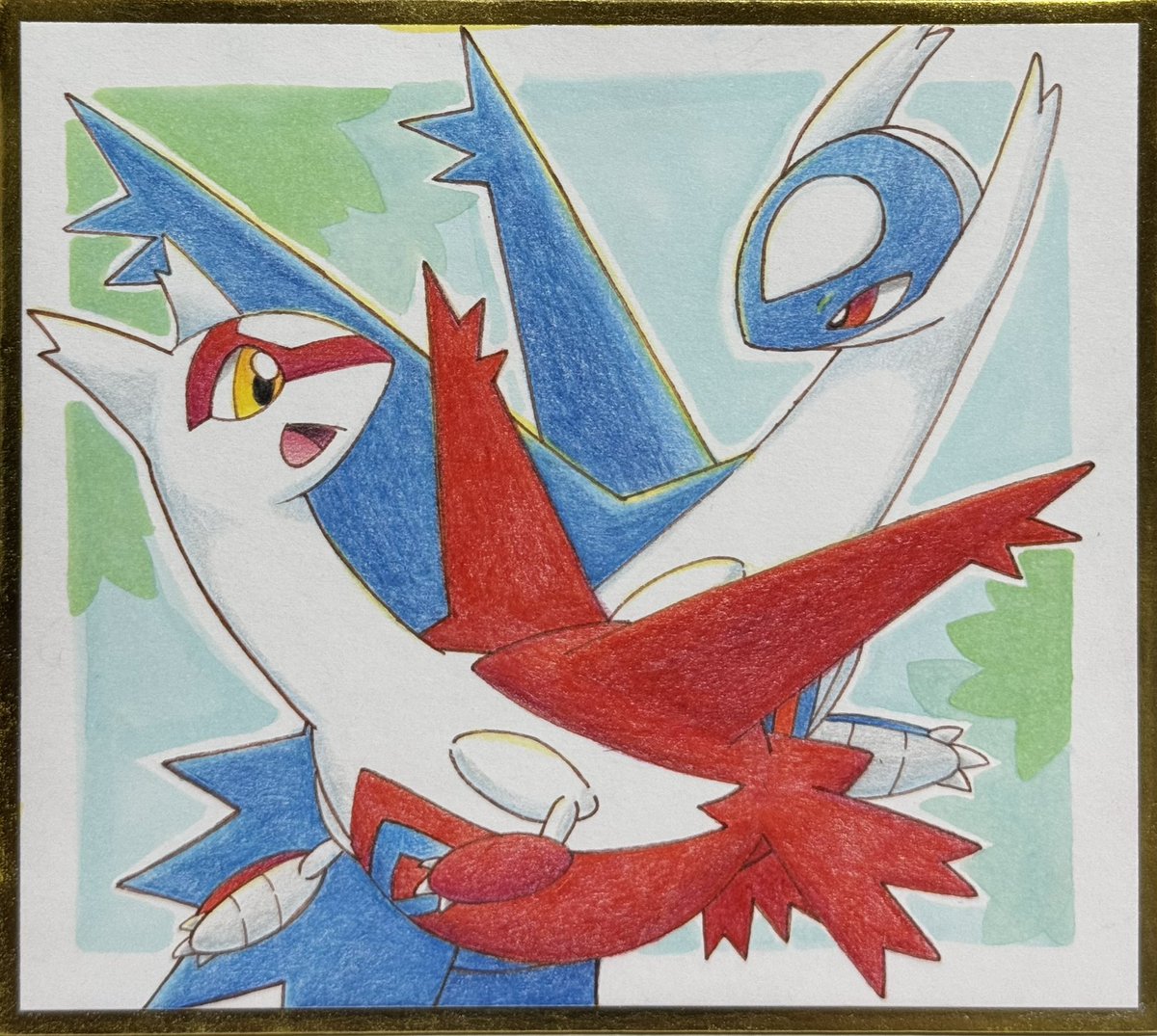 ラティオス、ラティアス
仲良し兄弟🍃

 #うさ吉郎イラスト