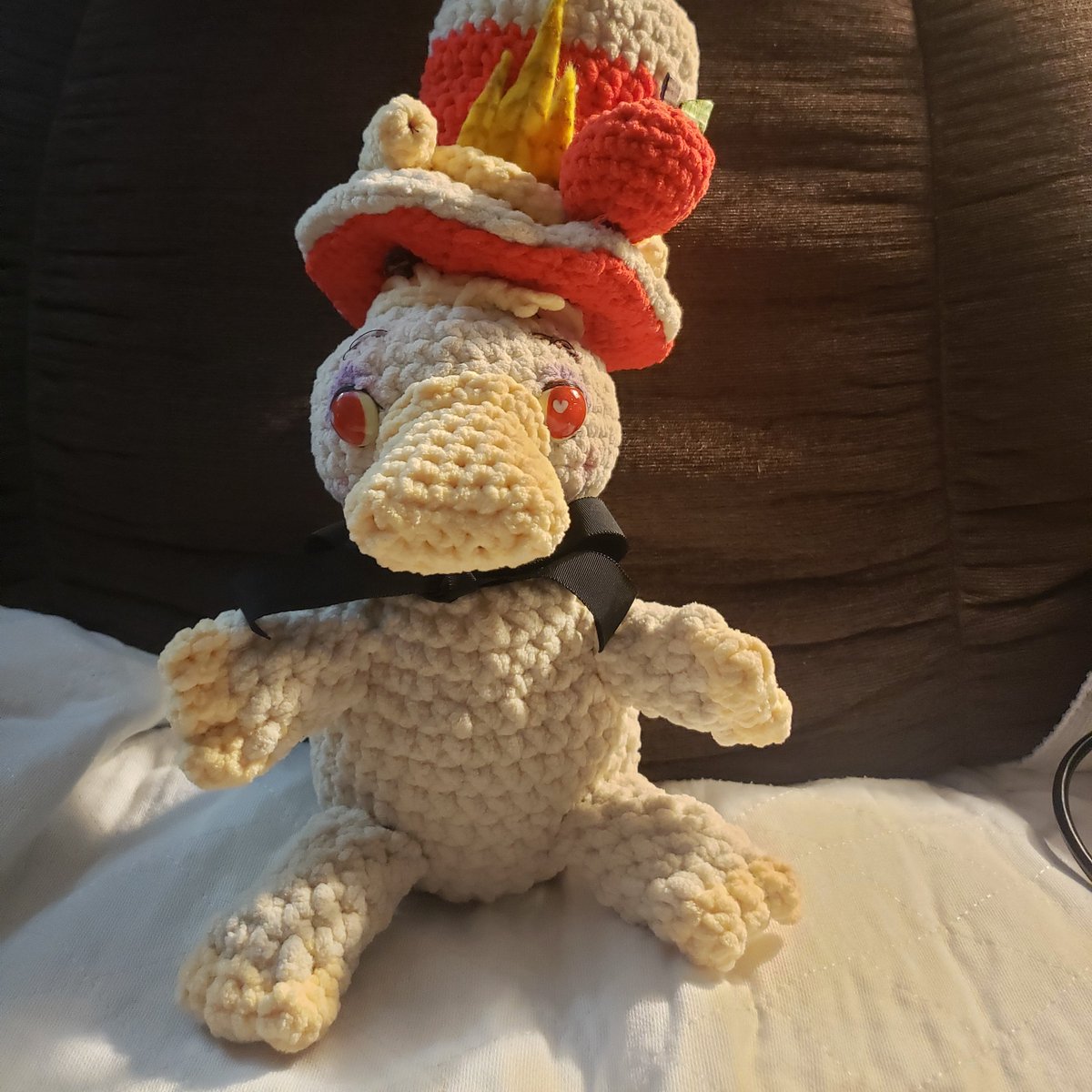ShaesGrotto's tweet photo. @FeedMe_Katsudon So, it took a while, but I may have.. *made a thing* based off your design 😳😖
 I hope it's okay! I **adore** Luci the Platypus sm 😭💗
#HazbinHotel #hazbinhotelfancraft #amigurumi #crochet #vivziepop https://t.co/BZb19EksbL