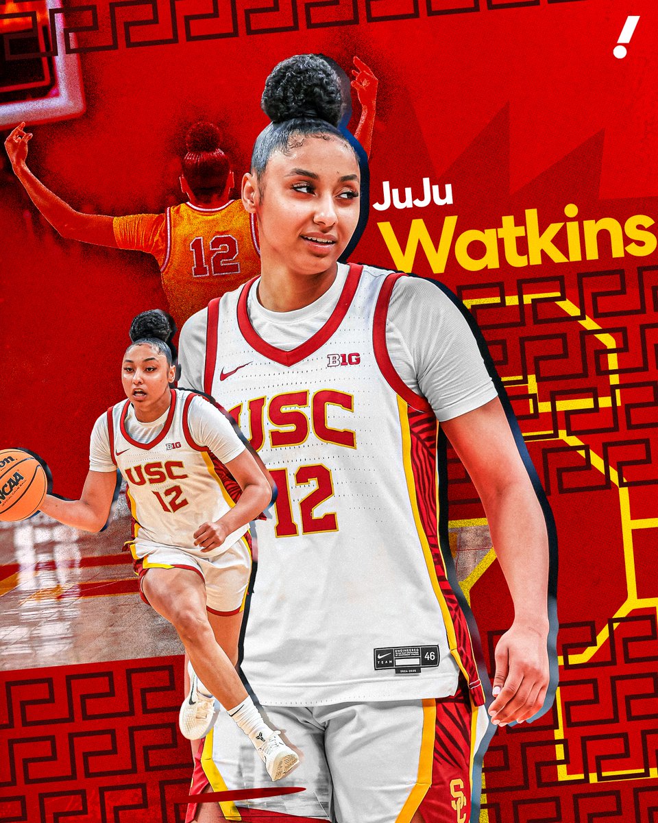 JuJu Watkins provided us with an unforgettable sophomore season ❤️

Big Ten Player of the Year
Big Ten regular season champion
Big Ten first-team &amp; all-defensive team
First-team All-American
Sixth all-time at USC in career scoring
Fastest Trojan to reach 1,000 career points