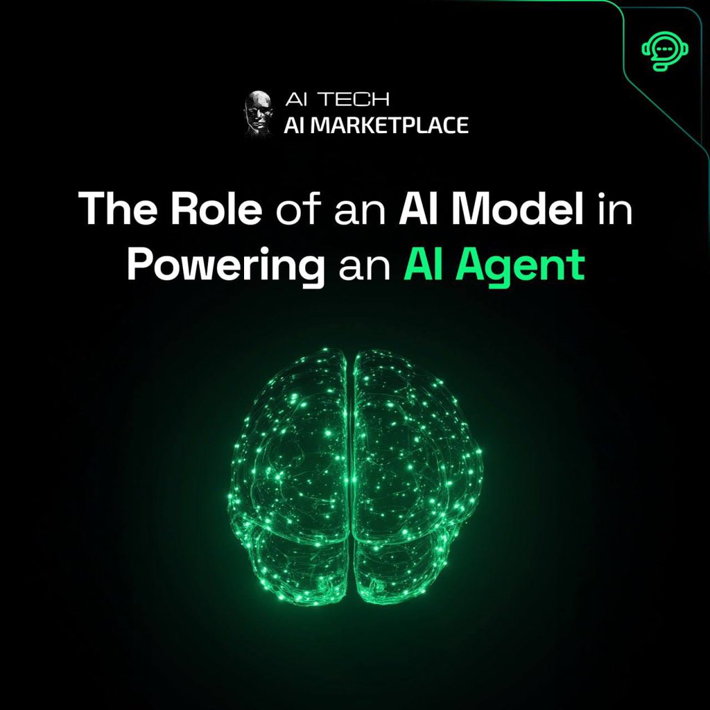 AITECH (@aitechio) on Twitter photo 💡 The Role of an AI Model in Powering an AI Agent! 
Every autonomous AI Agent starts with a core ingredient: the AI model.
This model serves as the agent’s brain, processing information, understanding context, making decisions, and executing tasks. Without it, there’s no 💡 The Role of an AI Model in Powering an AI Agent! 
Every autonomous AI Agent starts with a core ingredient: the AI model.
This model serves as the agent’s brain, processing information, understanding context, making decisions, and executing tasks. Without it, there’s no