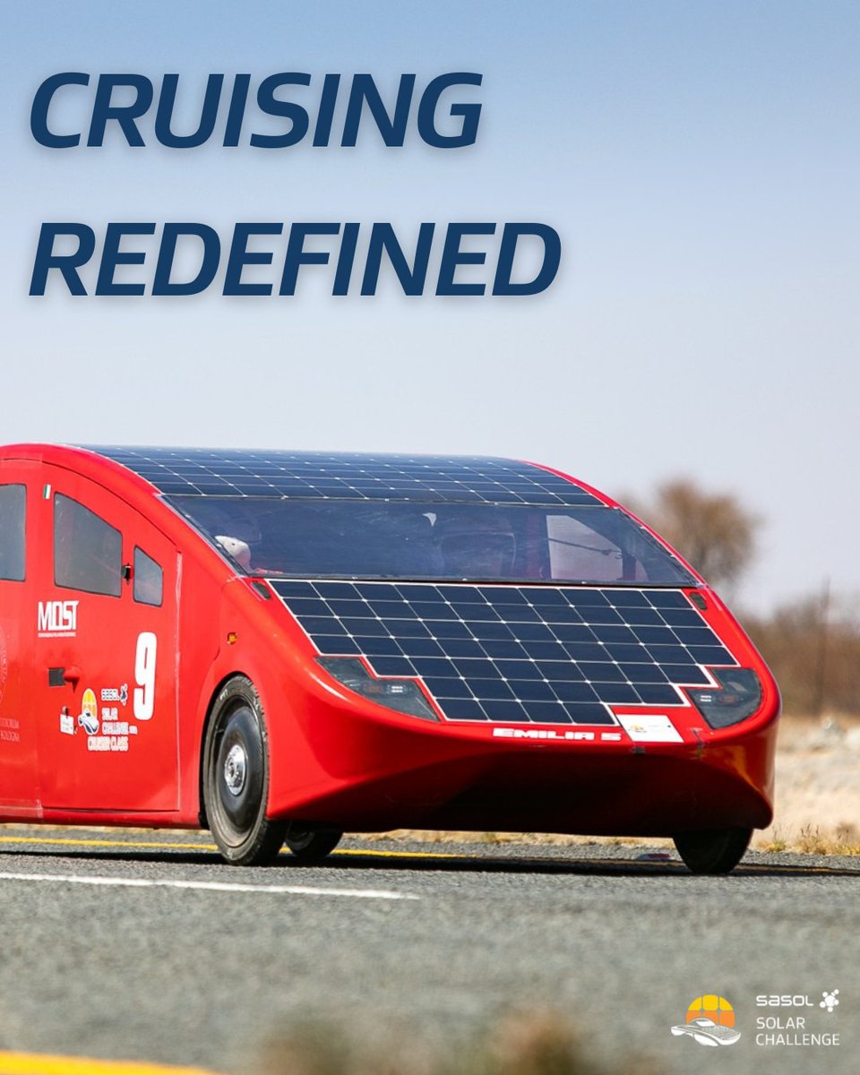The 2026 #SasolSolarChallenge brings exciting updates to the regulations for our Cruiser teams: 
⚡ Three-wheeled Cruiser vehicles are now allowed—unlocking new design possibilities. 
⚡ A new format ensures that #strategy,  #efficiency &amp; smart design take center stage.
<a href="/SasolSA/">Sasol</a>