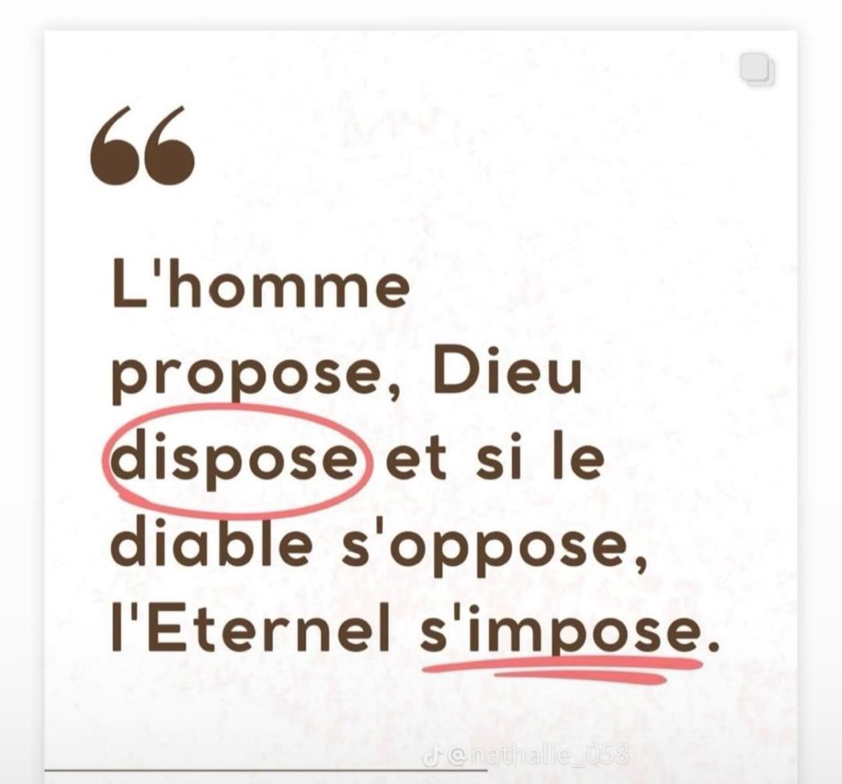 Dieu DISPOSE et IMPOSE …