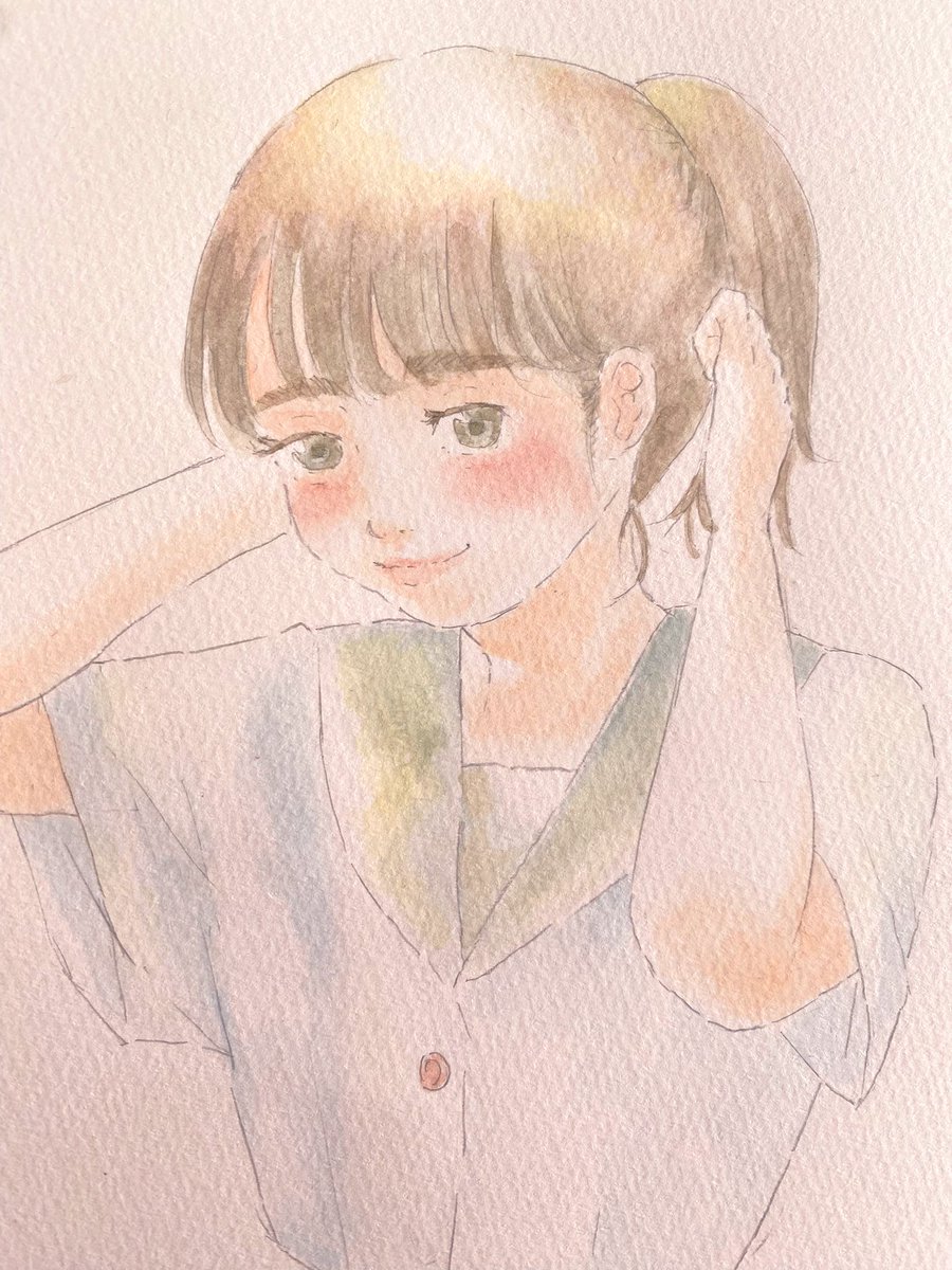 あの日、僕を好きになってくれてありがとう。

#illustration #illust #drowning #art 
#イラスト #アナログイラスト 
#女の子 #制服 #高校生 
#絵描きさんと繋がりたい
