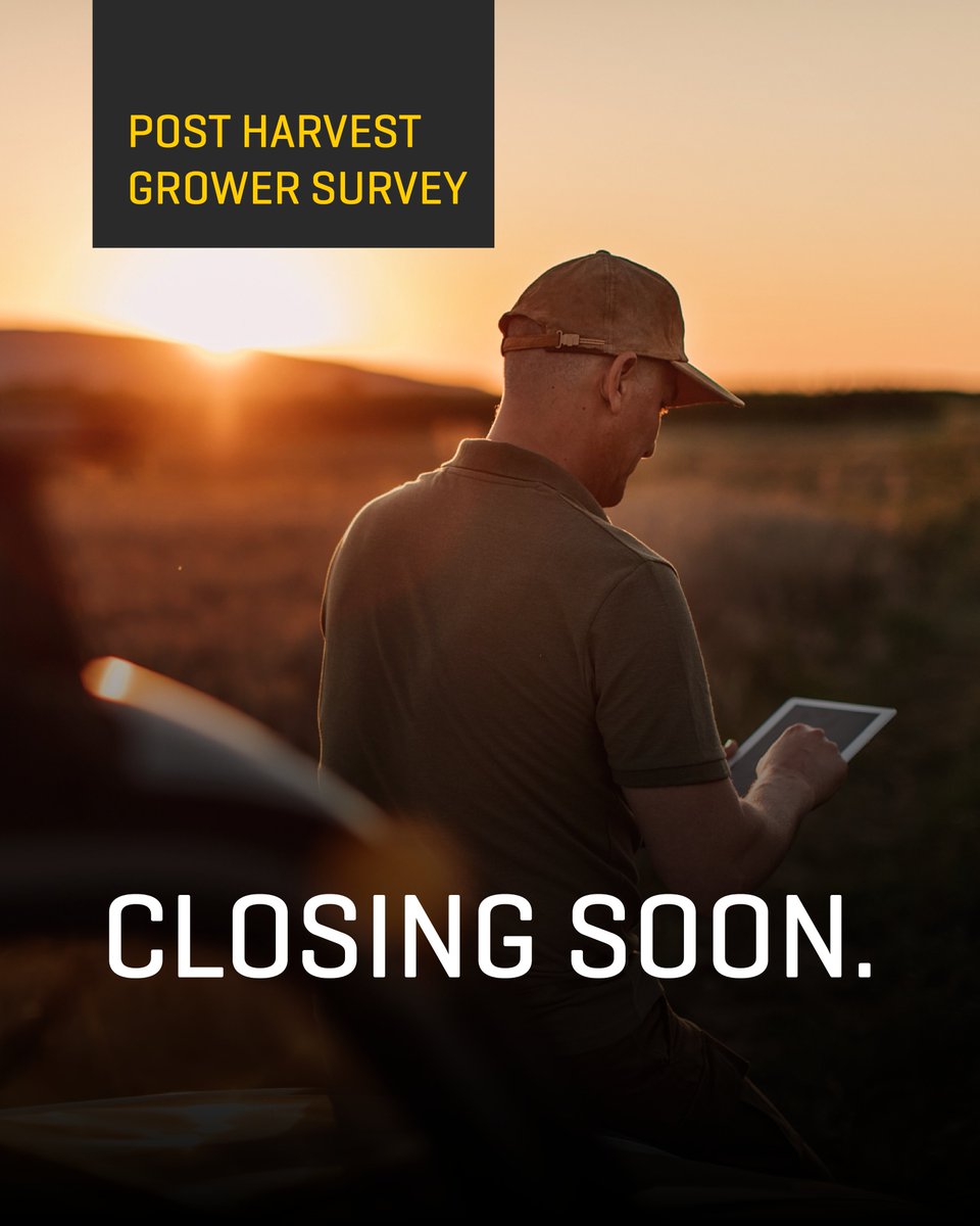 This weekend is your last chance to complete our Post Harvest Grower Survey.

We appreciate our growers taking ten minutes to tell us what’s important to you.

Be sure to share your feedback this weekend: cpq2r4rx01u.typeform.com/to/gFqo6d8A