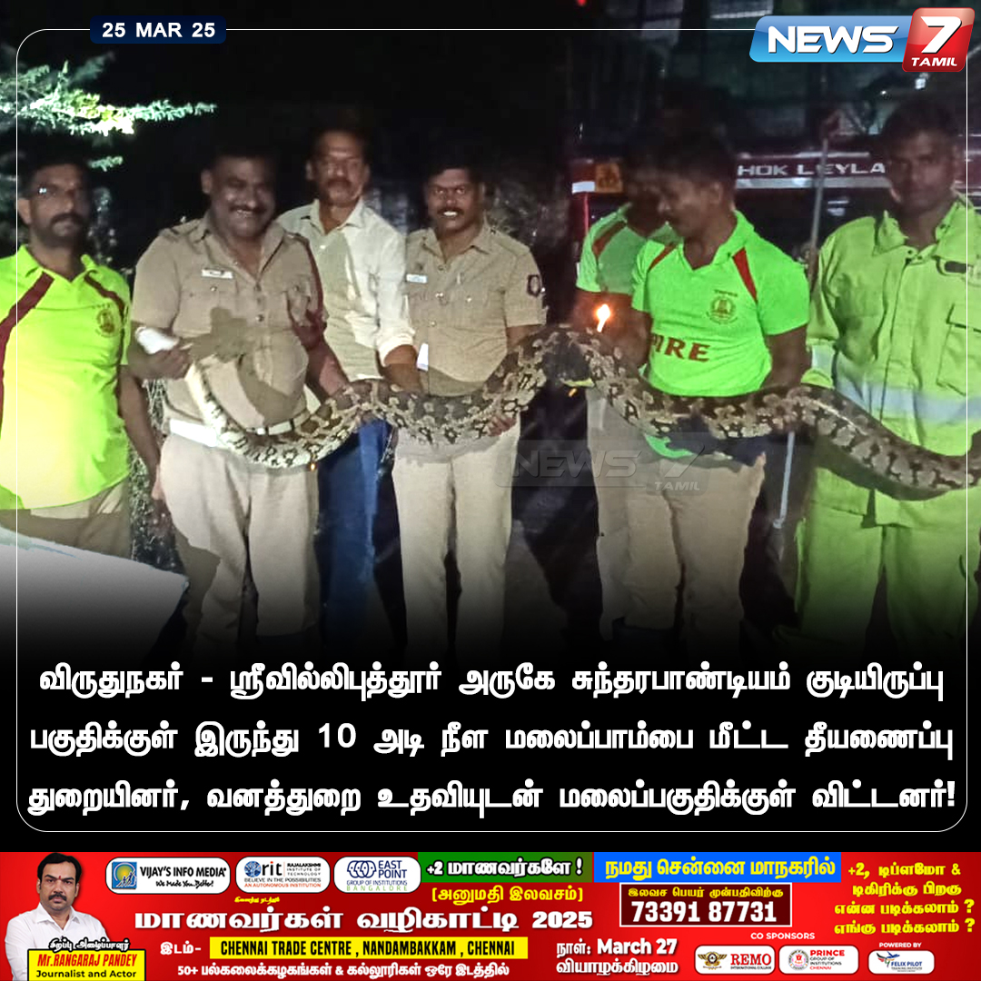 news7tamil's tweet image. மலைப்பாம்பு மீட்பு!

news7tamil.live | #Virudunagar | #Tamilnadu | #Indianpython | #News7Tamil | #News7TamilUpdates