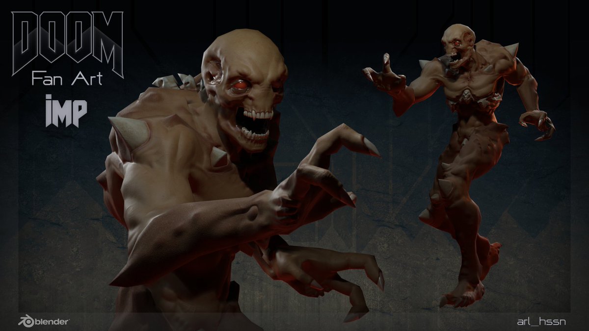Arl_Hssn's tweet image. + IMP renders.  

#doom #doom2 #3dart #fps #demon #imp #blender #blender3D #fanart #videogameart #videogames