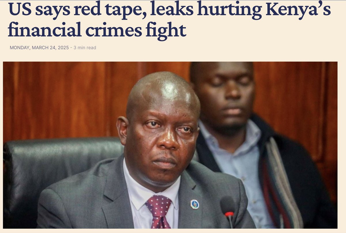 Mzalendo (@mzalendowatch) on Twitter photo The ODPP has been thrust into the spotlight after the US government said that undue bureaucracy and information leaks were hurting the fight against financial crimes, including money laundering. via <a href="/BD_Africa/">BusinessDaily</a>
businessdailyafrica.com/bd/economy/us-… The ODPP has been thrust into the spotlight after the US government said that undue bureaucracy and information leaks were hurting the fight against financial crimes, including money laundering. via <a href="/BD_Africa/">BusinessDaily</a>
businessdailyafrica.com/bd/economy/us-…