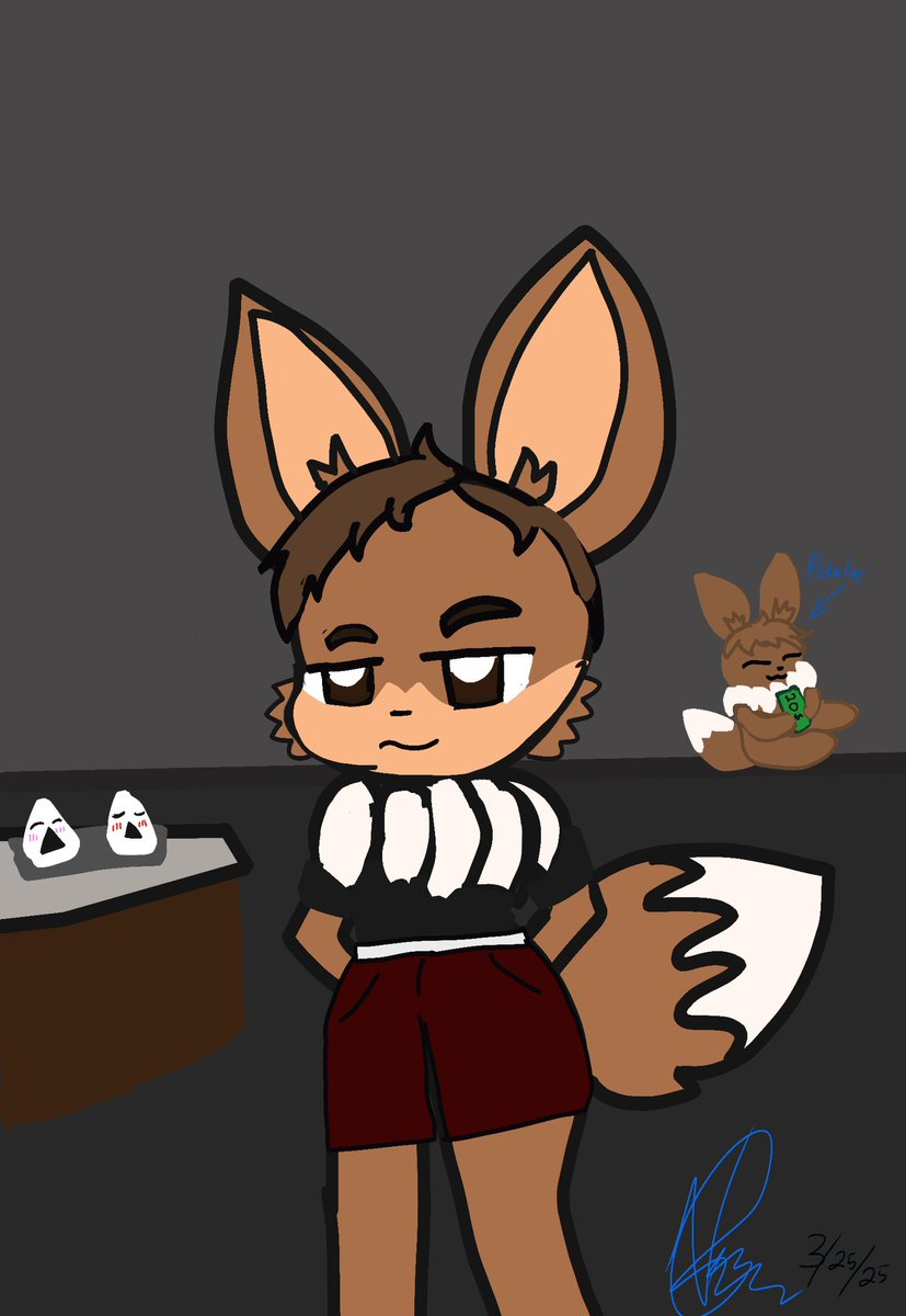 VictoriaTraylo2's tweet photo. #LPart  it’s an Eevee Noble looking at couple Kawaii jelly filled donuts and Potato Hugging money https://t.co/4MnuqDLJJS