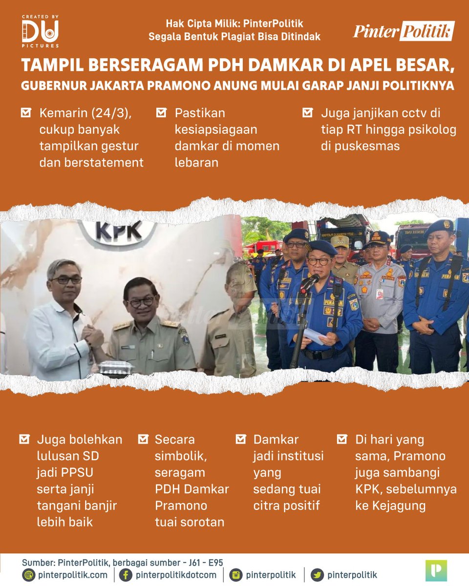 pinterpolitik's tweet image. Mas Pram dengan simbol seragamnya 👀

#pramonoanung #pramono #damkar #gubernurjakarta #dkj #jakarta #seragam #banjr #cctv #ppsu #infografis #beritapolitik #politikindonesia #pinterpolitik