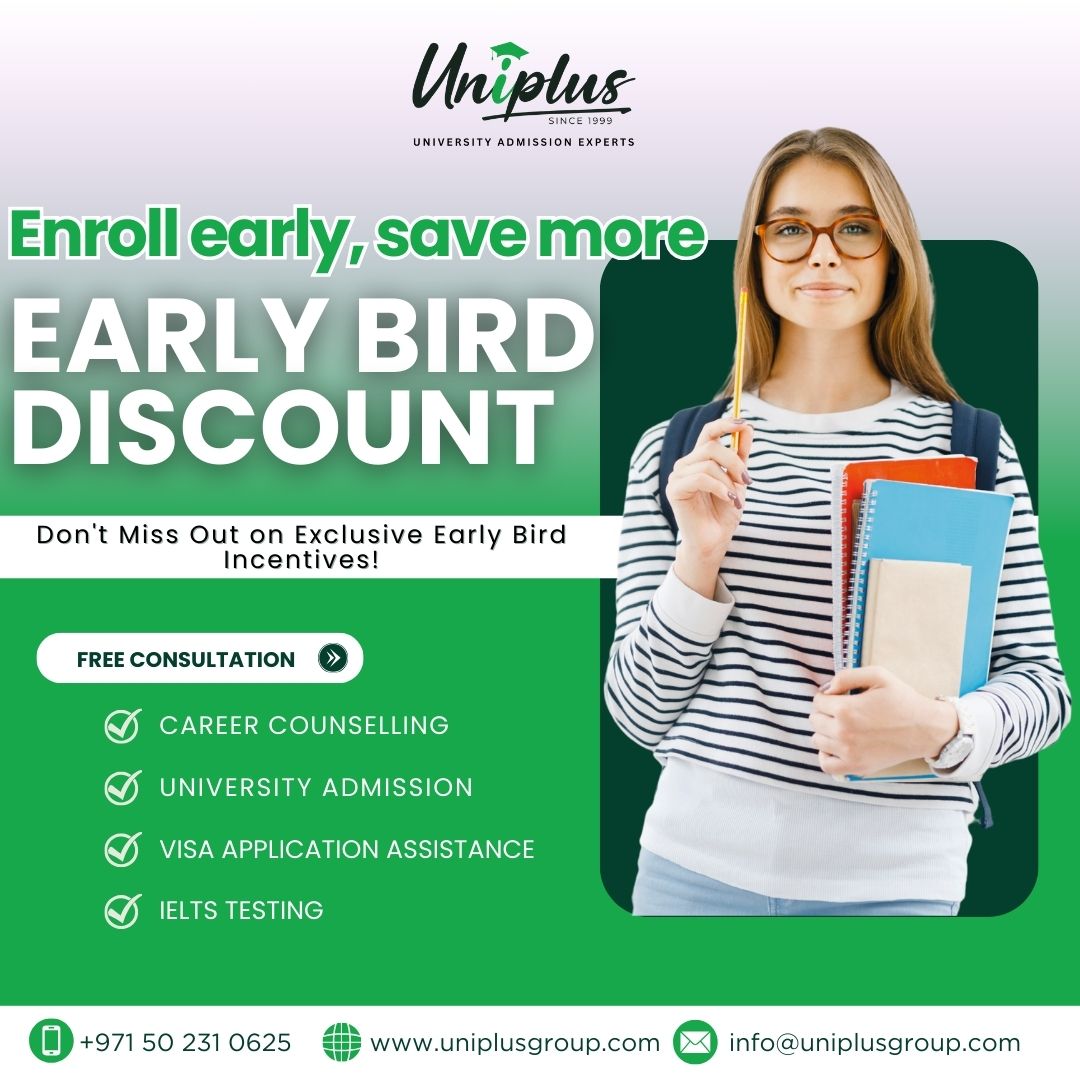 uniplus1999's tweet photo. 🎓 Early Bird Discount Available! ✨

Don’t miss this limited-time offer—secure your place at your preferred university with exclusive incentives.

📩 Contact us today:
📞 +971 50 474 7963
📧 info@uniplusgroup.com

#EarlyBirdDiscount #universityadmissions #UniplusEducation https://t.co/77vL4DMWCh