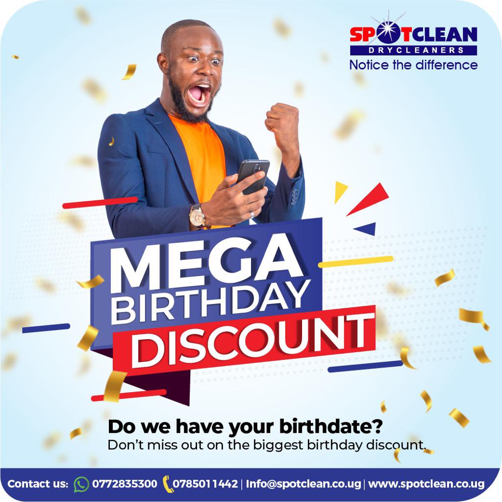 Celebrate your special day with a big discount on all your laundry! 🎉 
Simply drop by any of our branches and share your birthdate to enjoy this exclusive birthday offer. 🎂✨ 

#spotcleandrycleaners #birthday #celebration #noticethedifference