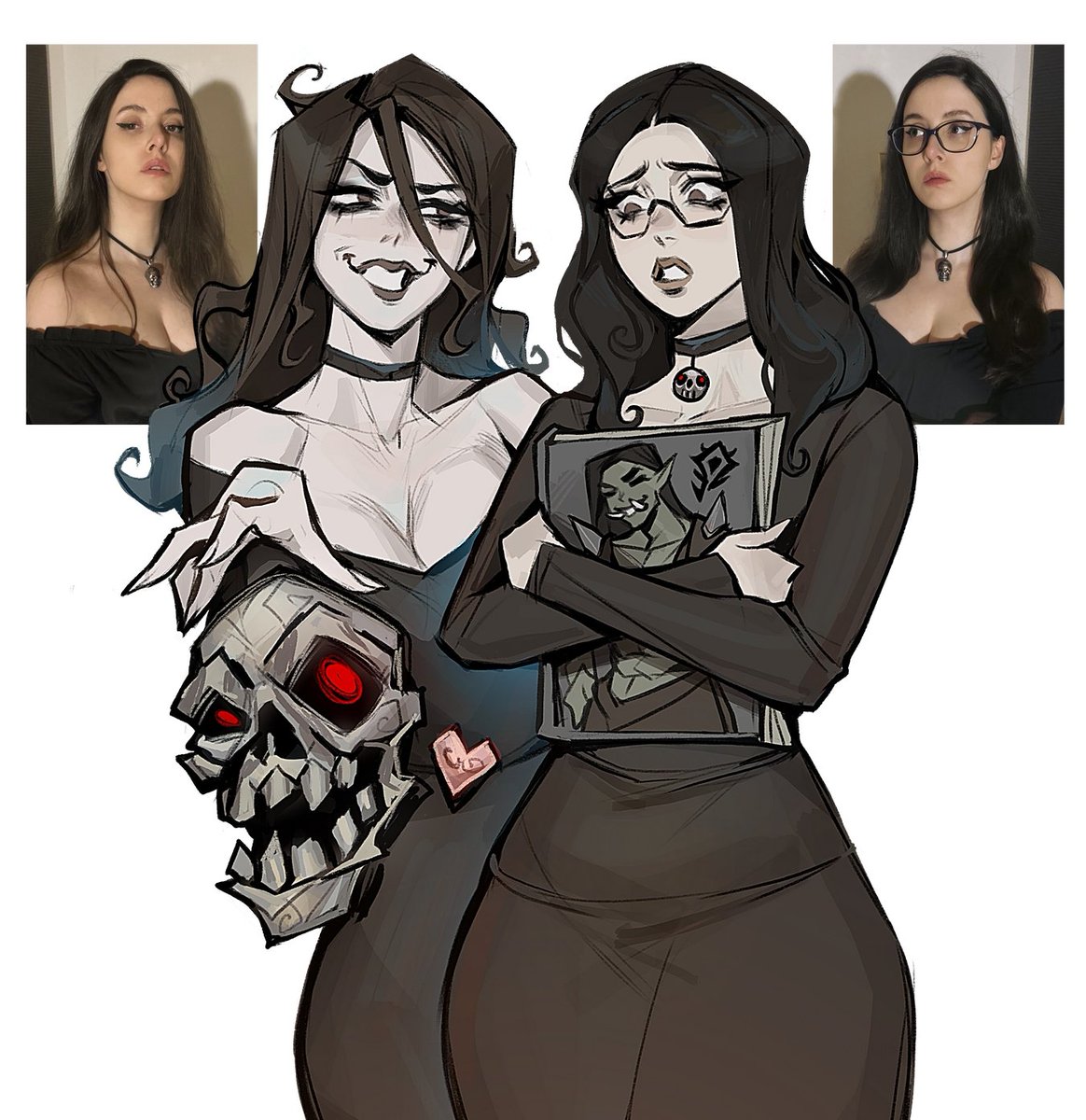 with and without glasses