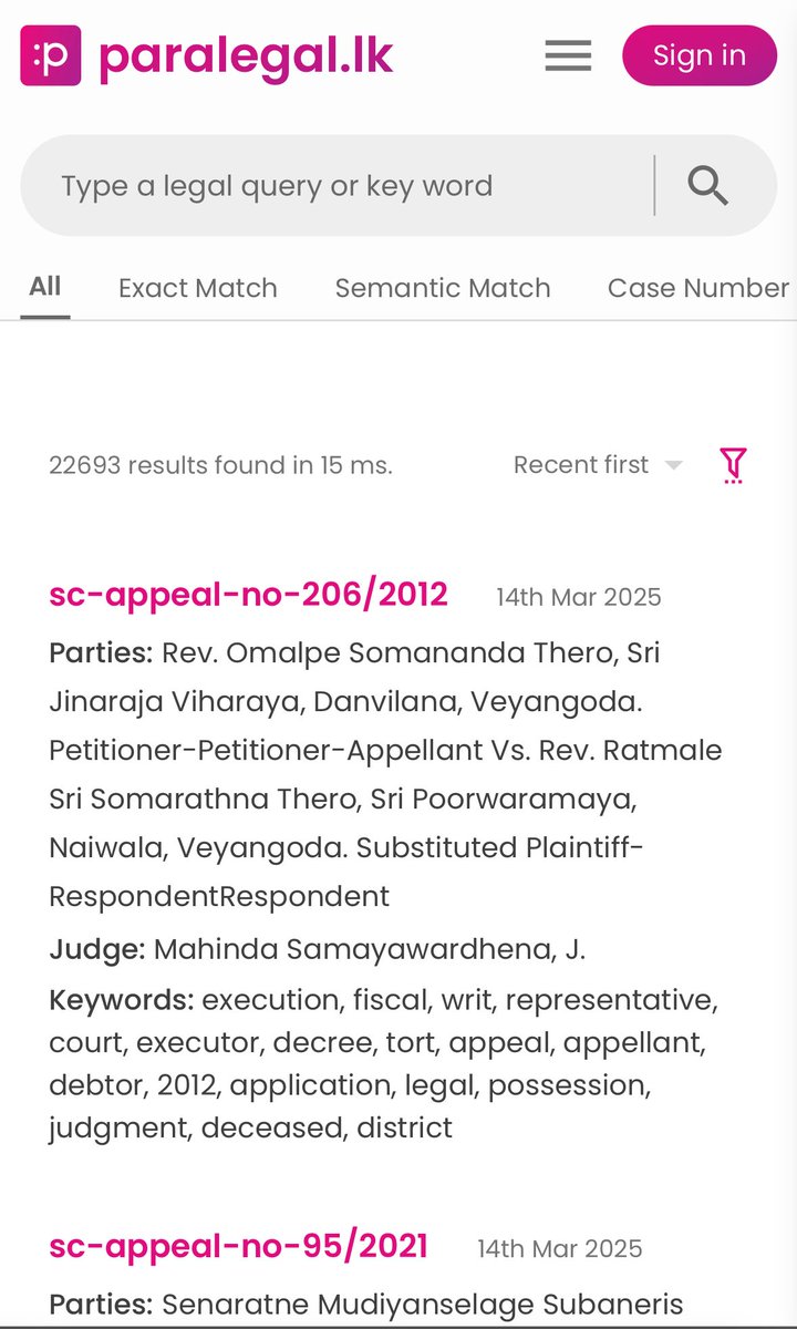 I built <a href="/ParalegalLK/">paralegal.lk</a> - a search engine for Sri Lankan law. It has been live for the past 6 months and indexes ~23,000 Sri Lankan appellate court decisions as of now going all the way back to 1870s. 

Search is free.