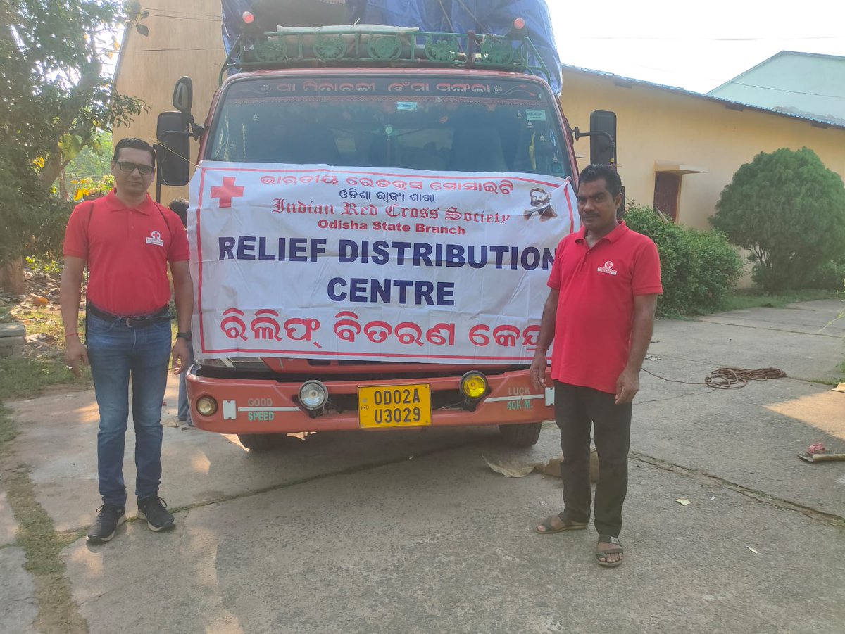Distribution of Relief Materials at Bishoi,Mayurbhanj to the people affected by the  hailstone rain.