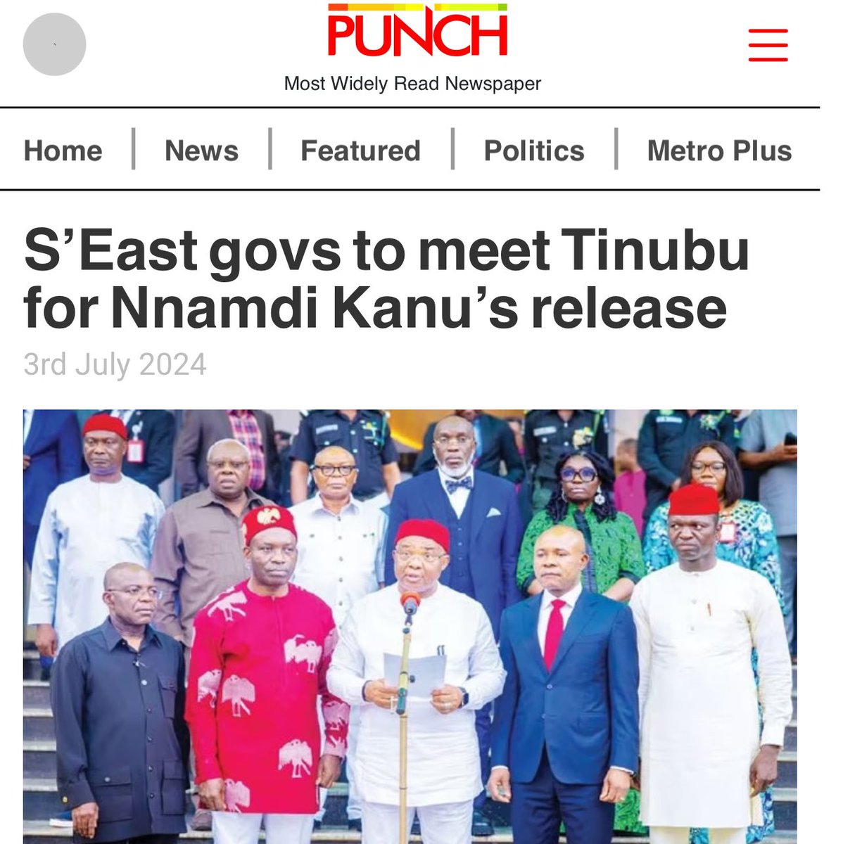 AloyEjimakor's tweet photo. In July 2024, Southeast Governors gathered together in Enugu &amp; publicly promised to meet with President Tinubu for the release of MAZI NNAMDI KANU. SE Governors need to tell the public why this meeting has not held after 8 months. A promise is a debt. https://t.co/CNrwABiBtZ