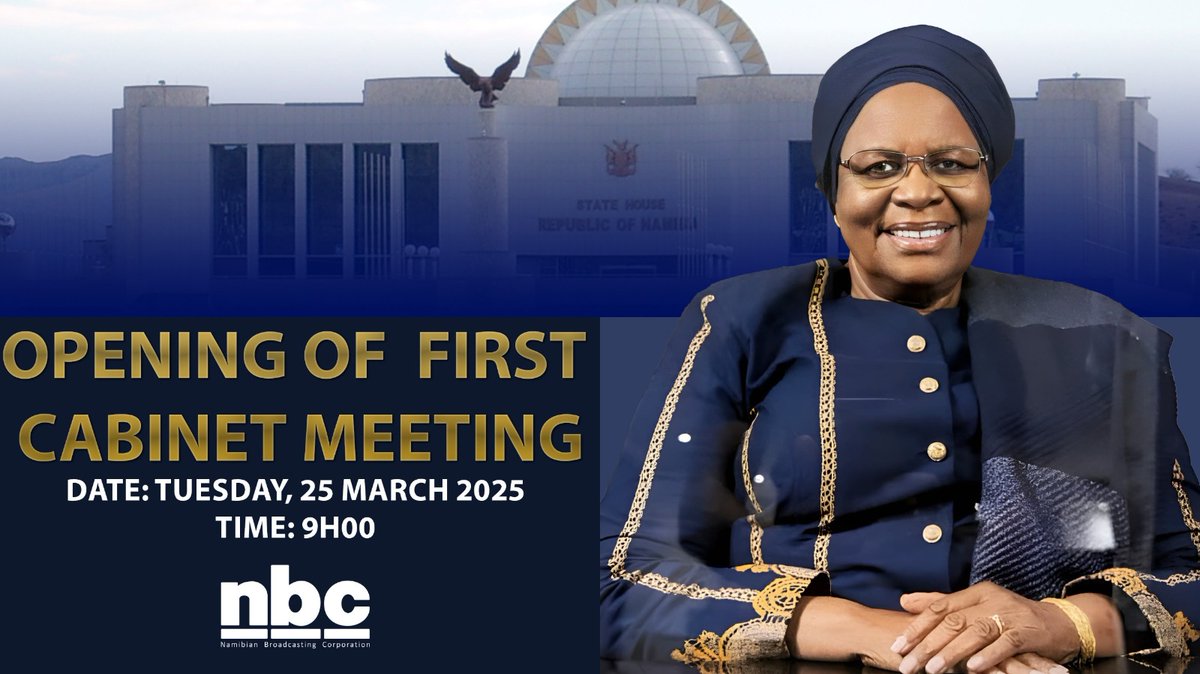 GOtvNamibia's tweet image. President Netumbo Nandi-Ndaitwah officiates the opening of the first Cabinet meeting 💼🇳🇦

Tune in at 09:00 (CAT) via NBC 1 (20 📺) ✨
#CabinetMeeting #Presidential #NBC1